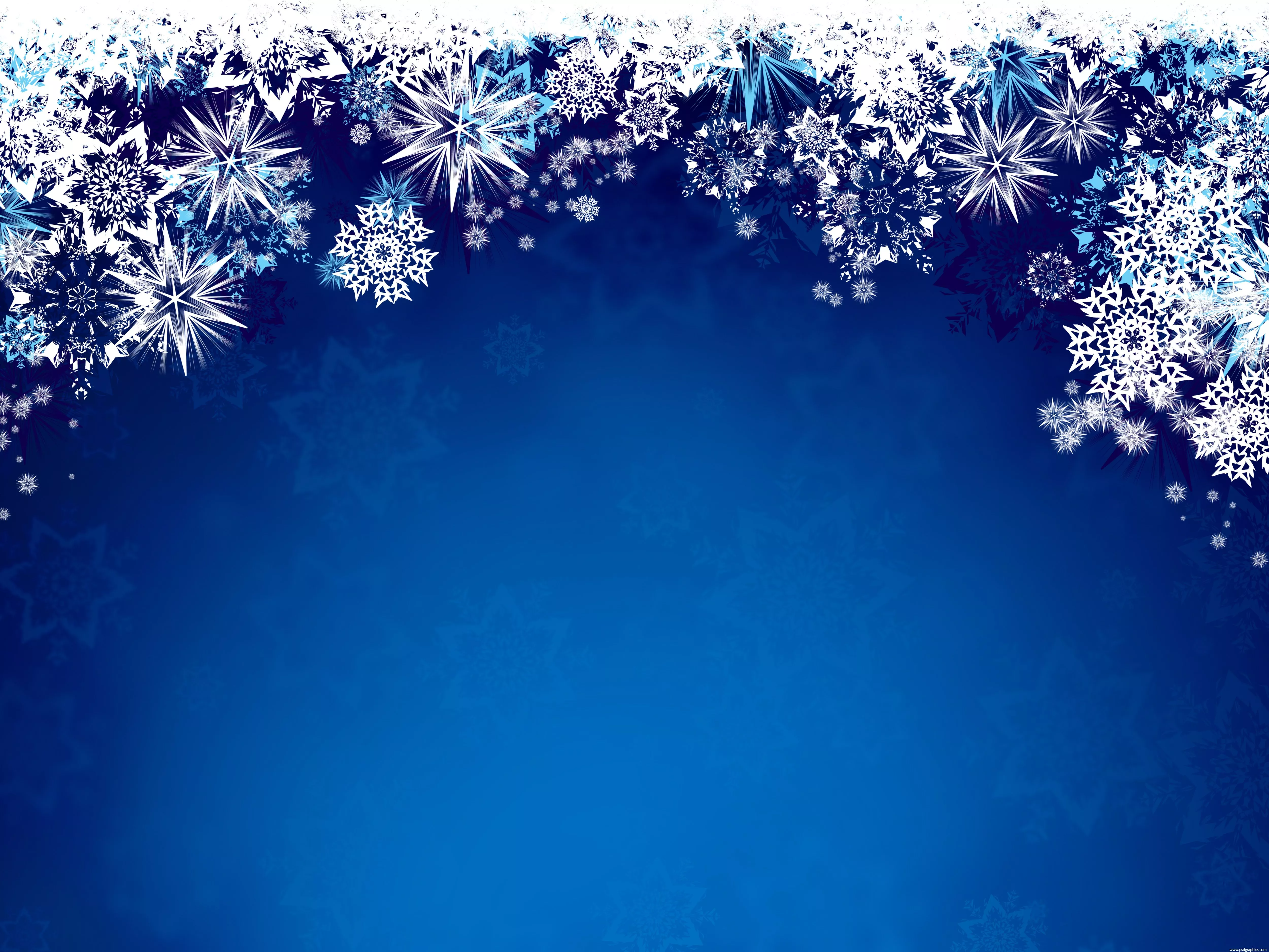 Blue snowflakes background