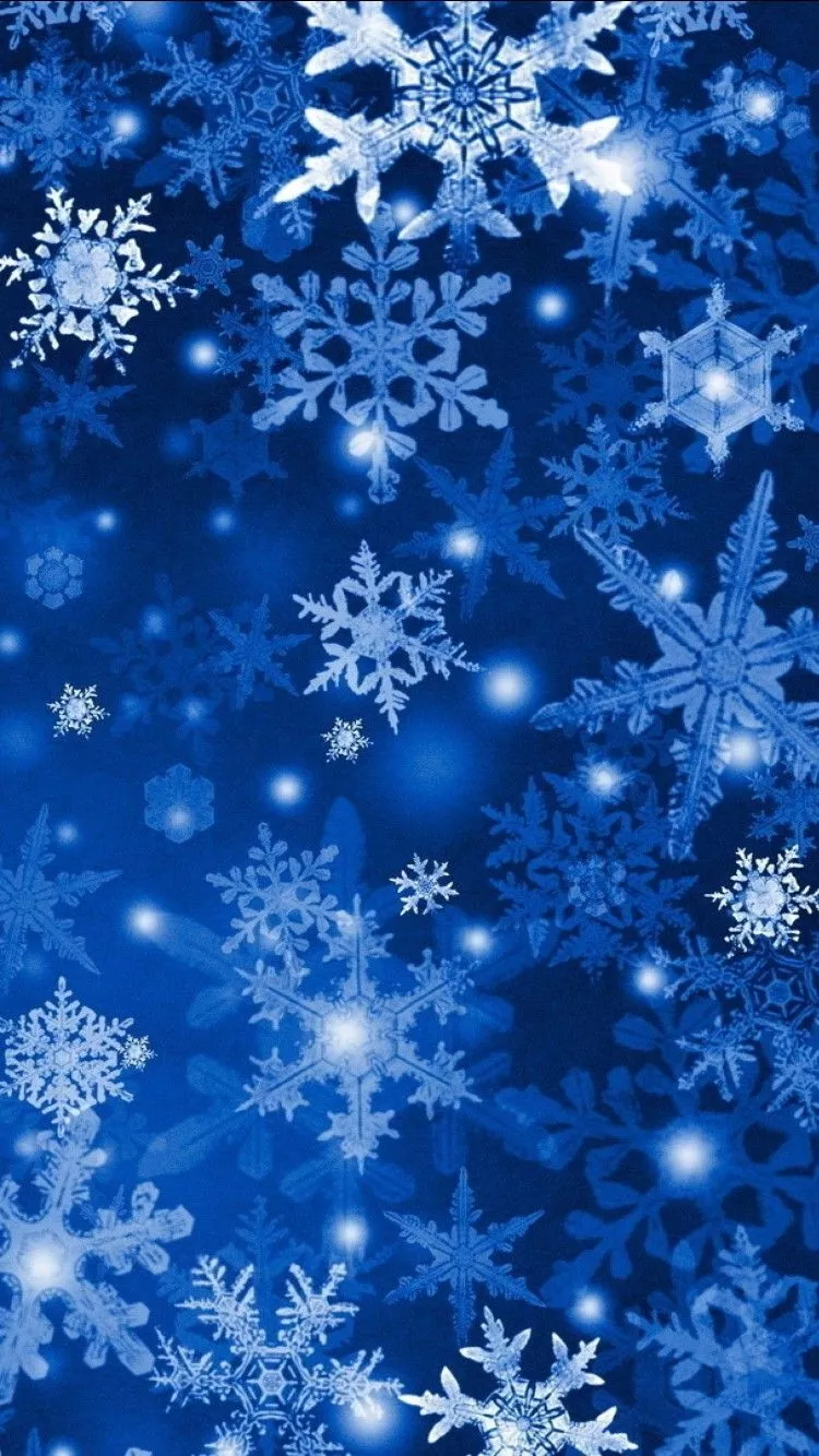 White Blue Glitter Snowflakes Shapes 4K