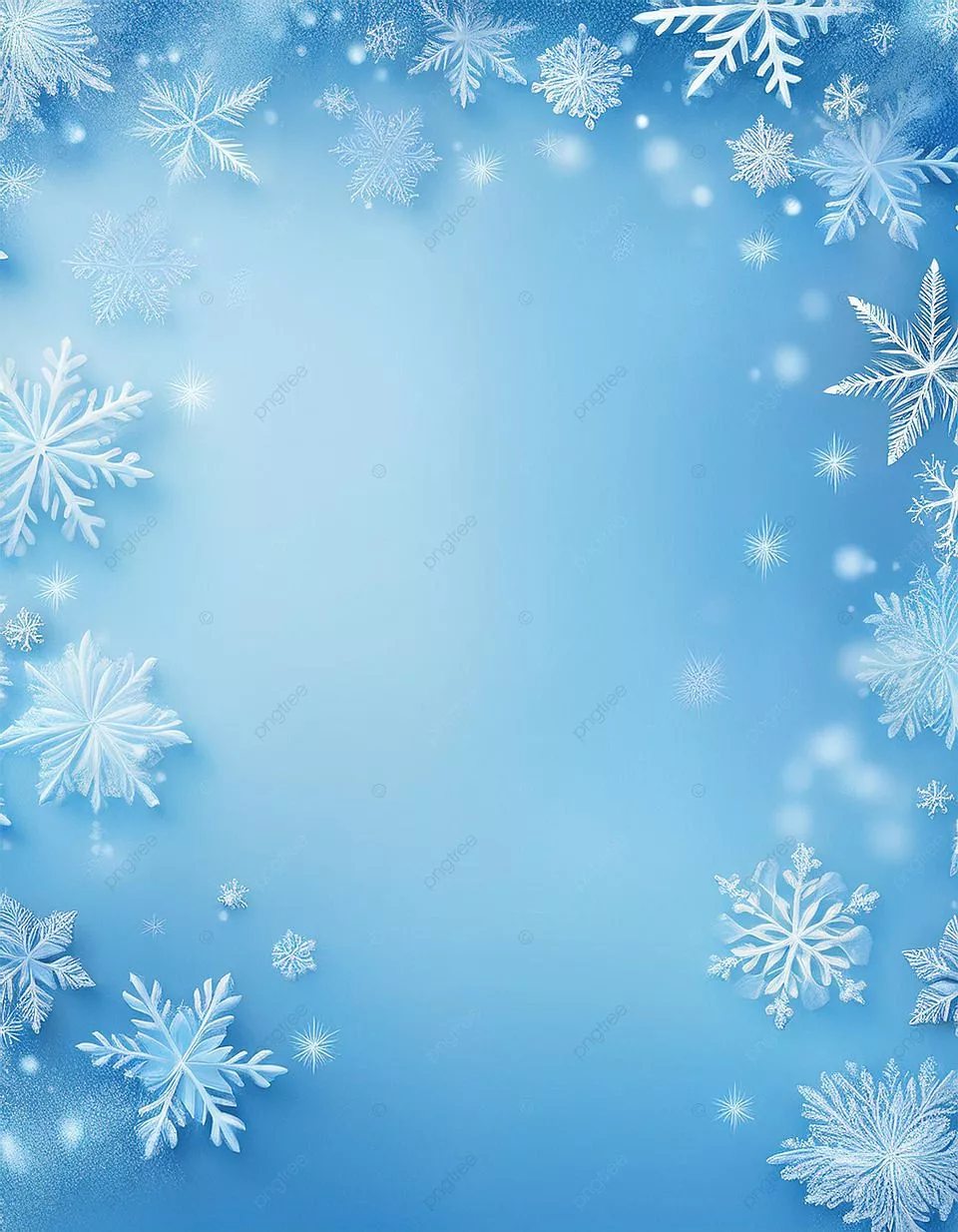 Wintery Blue Snowflake Background