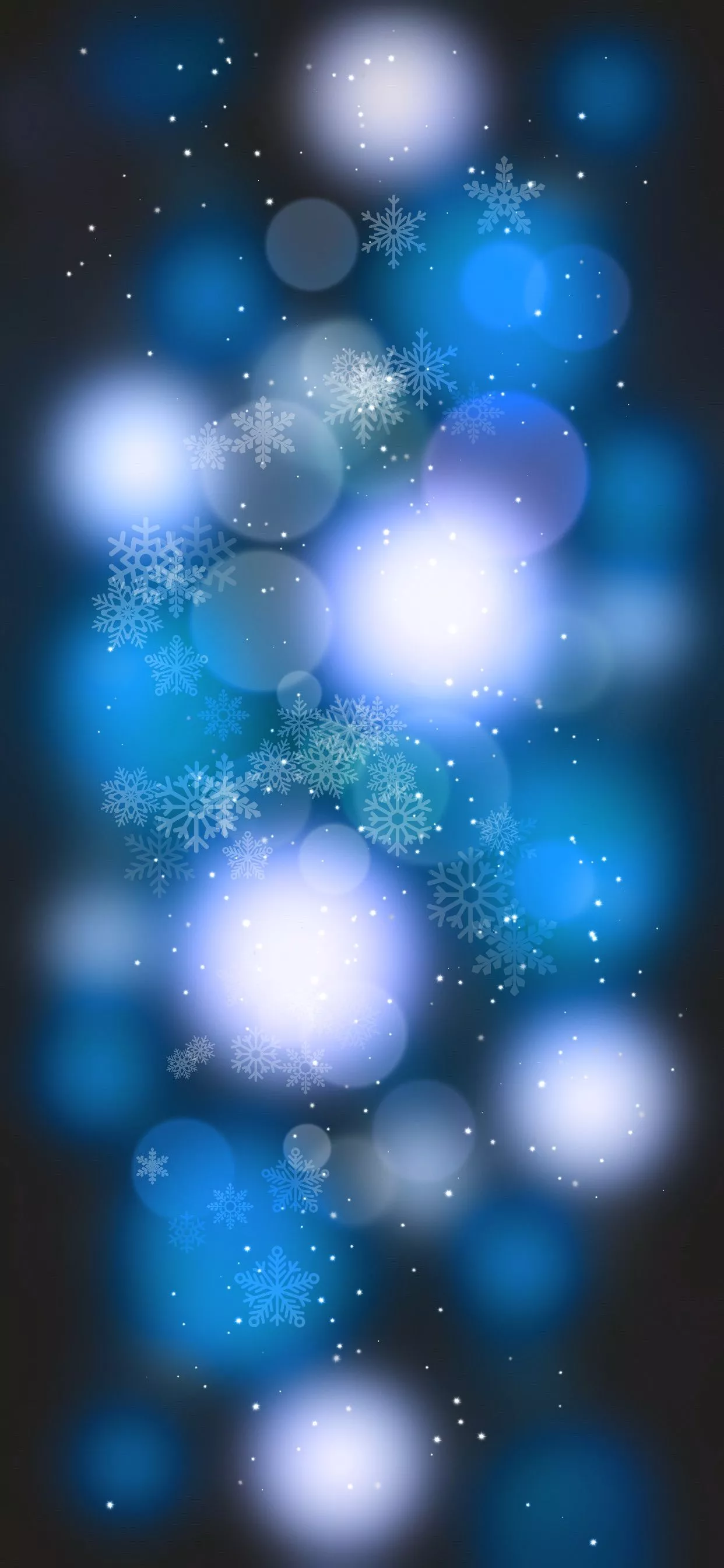 Blue Glitter Snowflakes Christmas