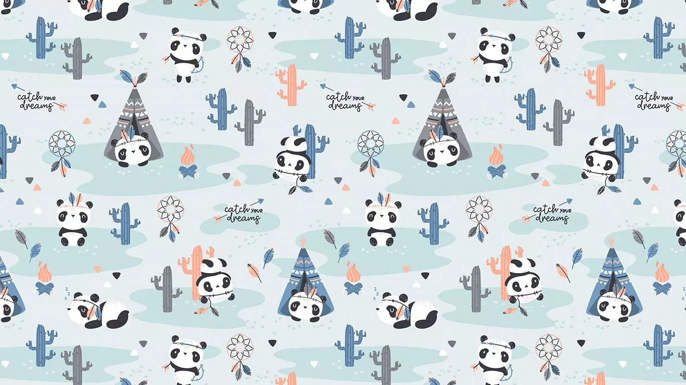 wallpaper 1366x768 pandas, pattern