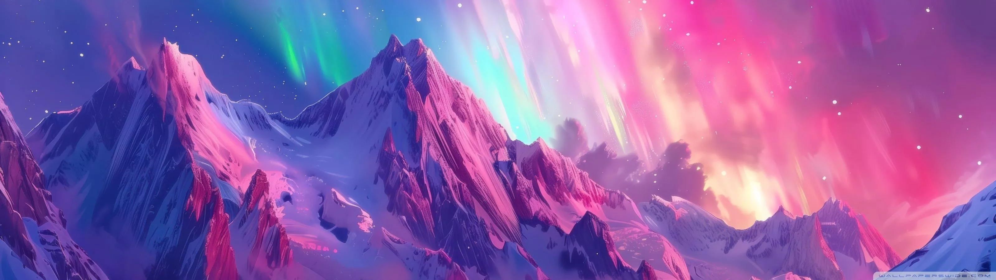 Aurora Over Snowy Peaks Ultra HD