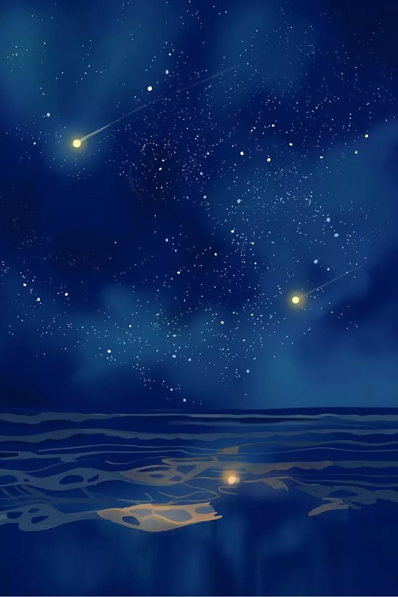 HD drawing on night sky wallpaper