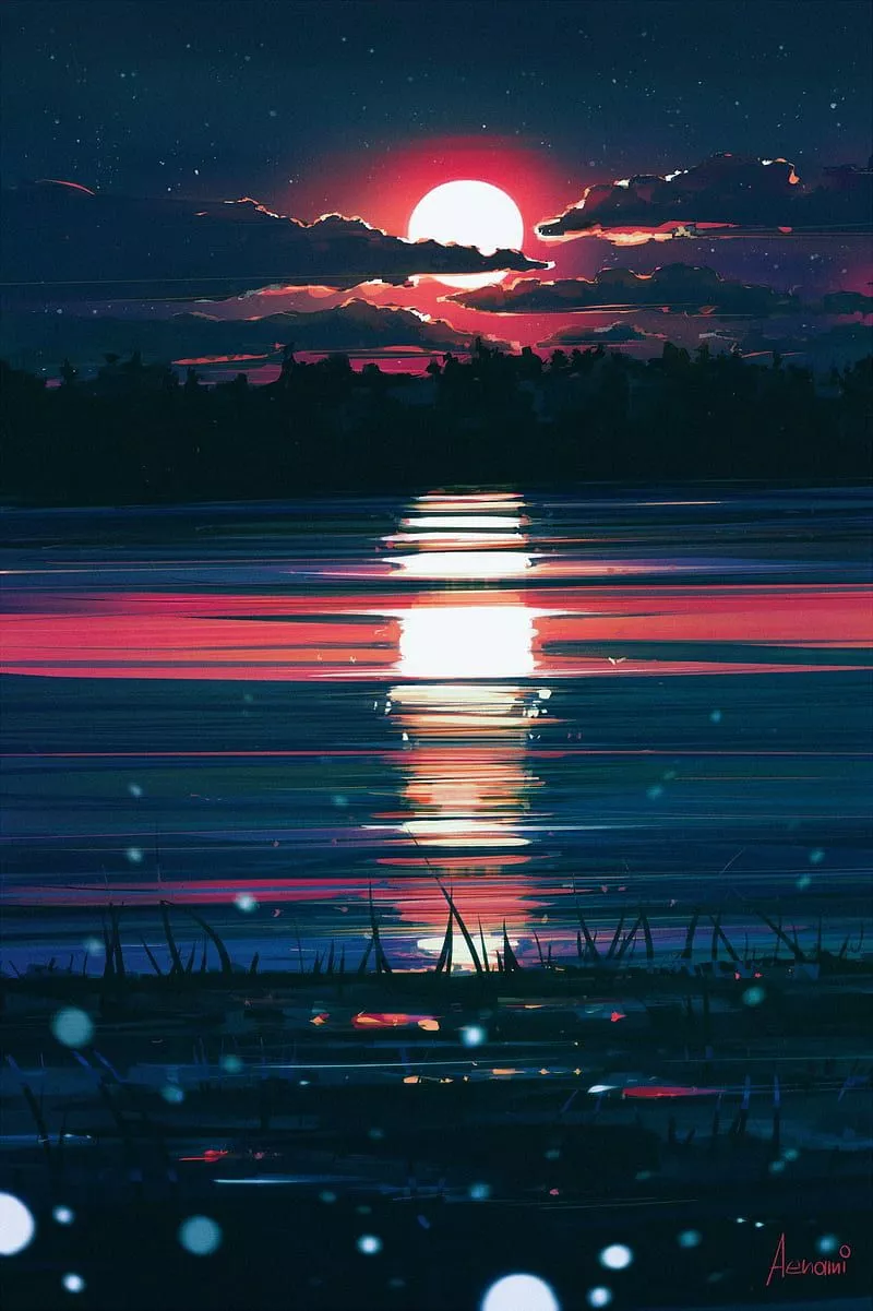 digital art night landscape wallpaper