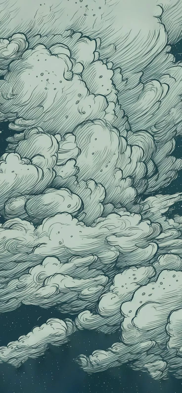 Night Clouds Sketch Wallpaper