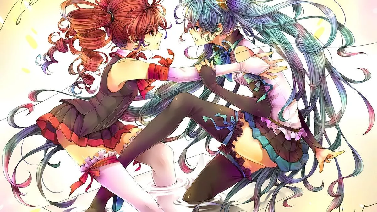 Anime girls green eyes vocaloid hatsune