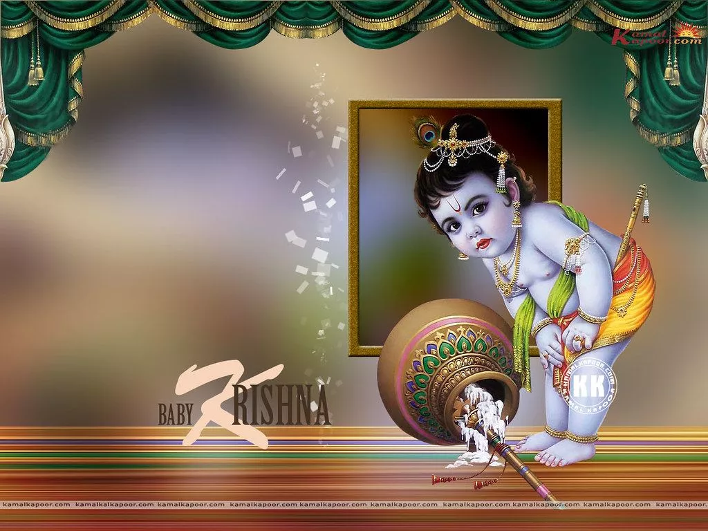 Posters of Sri Krishna. Hindu God Baby