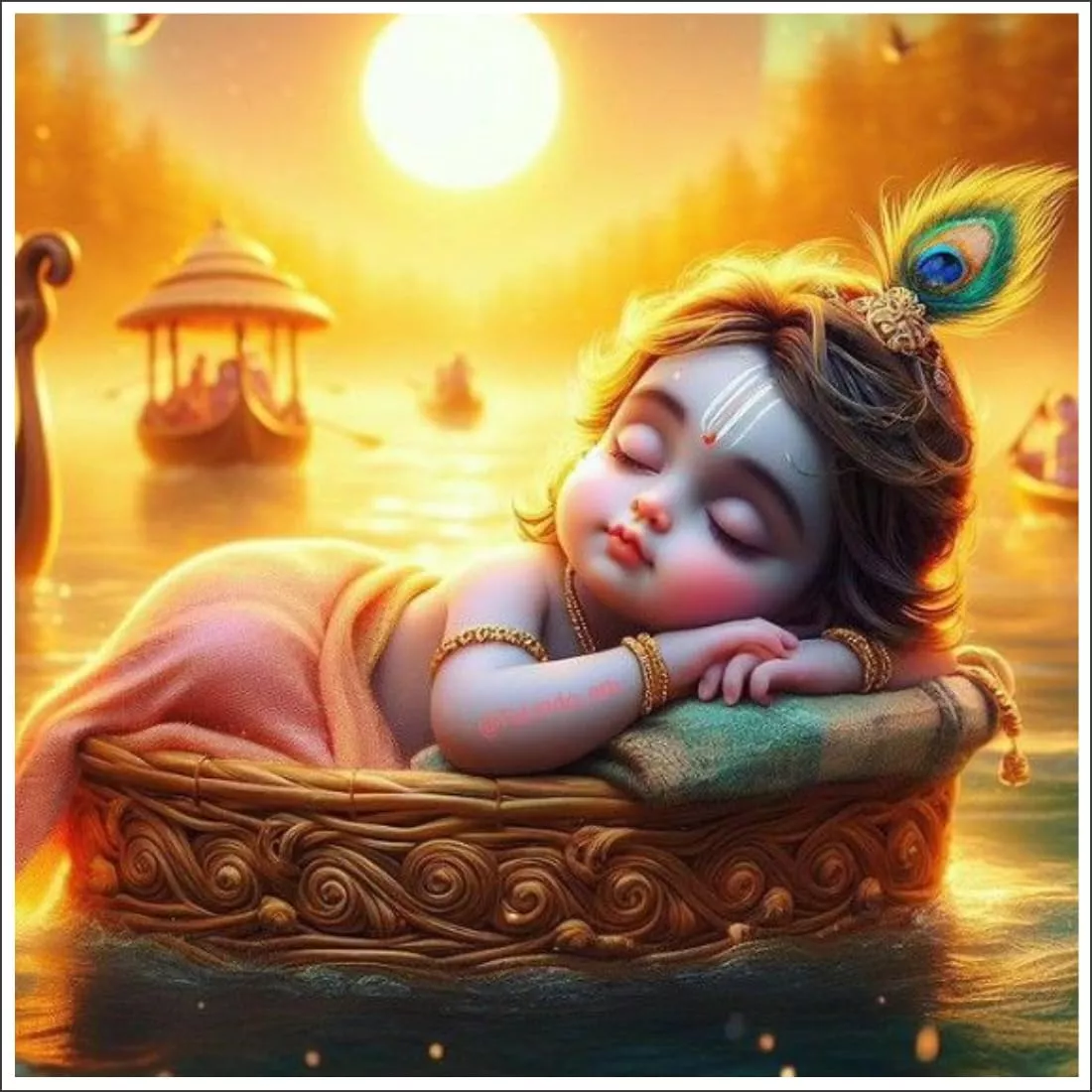 V2H Beautiful Baby Krishna God Wall