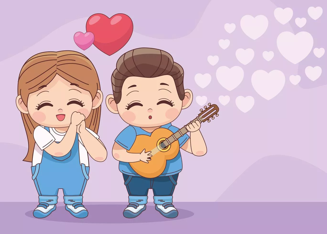 little couple playing guitar 5407431