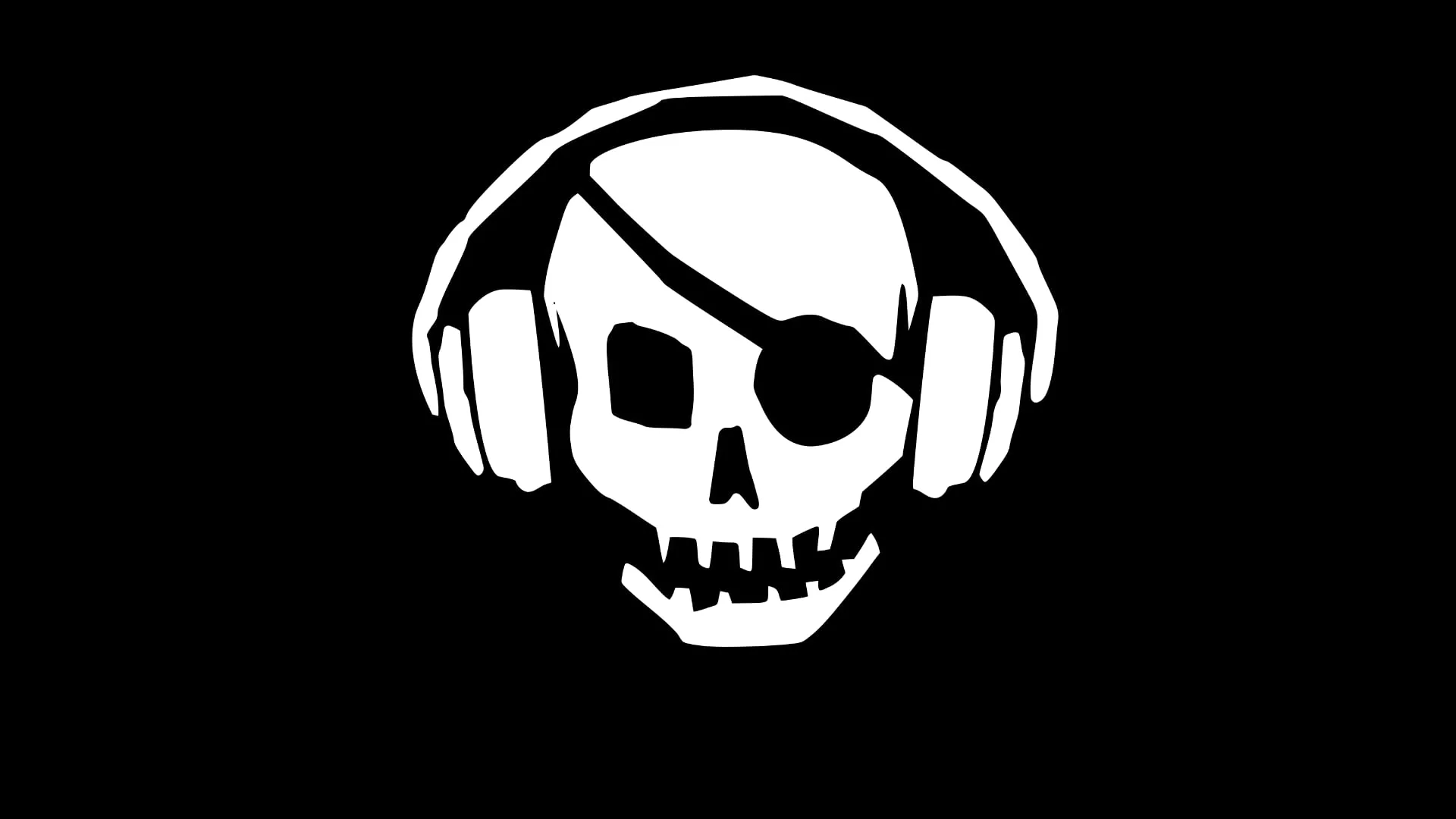 Skeleton wearing headset logo HD