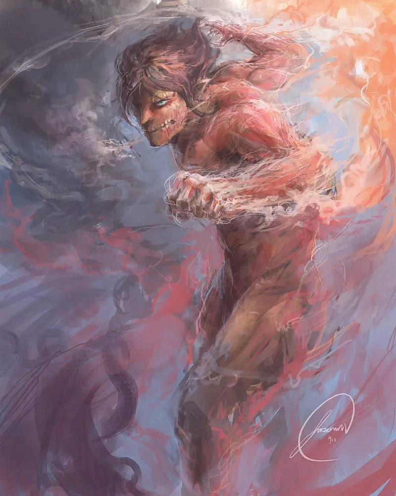 HD eren art wallpaper