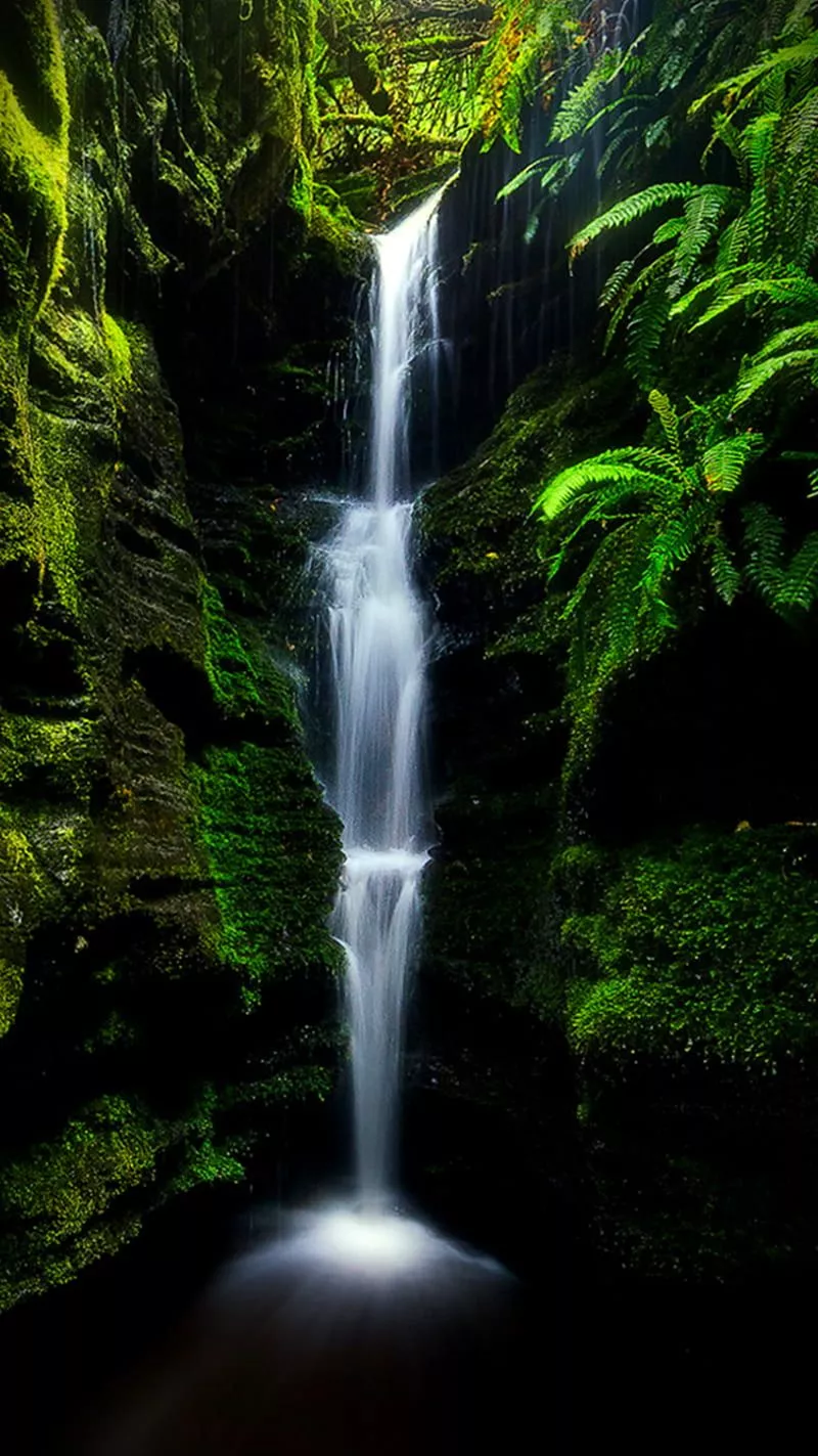 HD tropical forest waterfall wallpaper