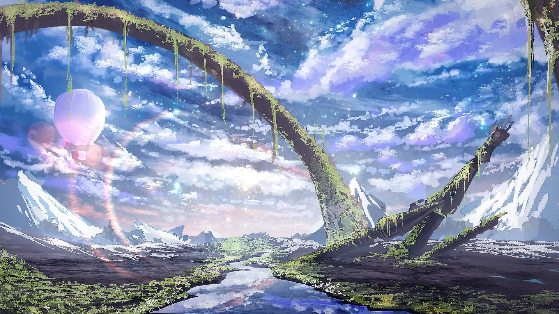 Scenic Anime Landscape HD Wallpaper