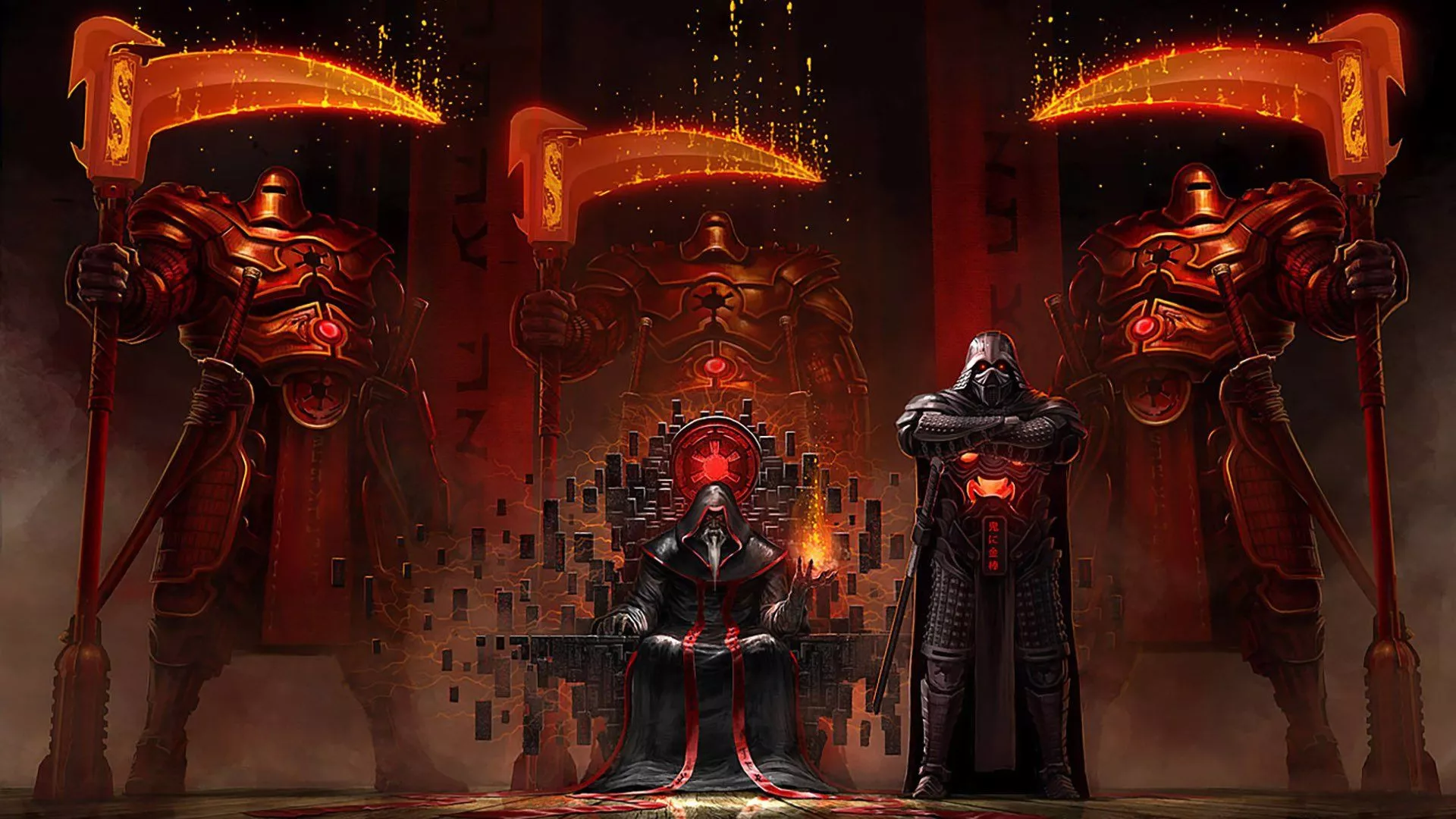 Dark Lord's Throne Sci Fi Wallpaper