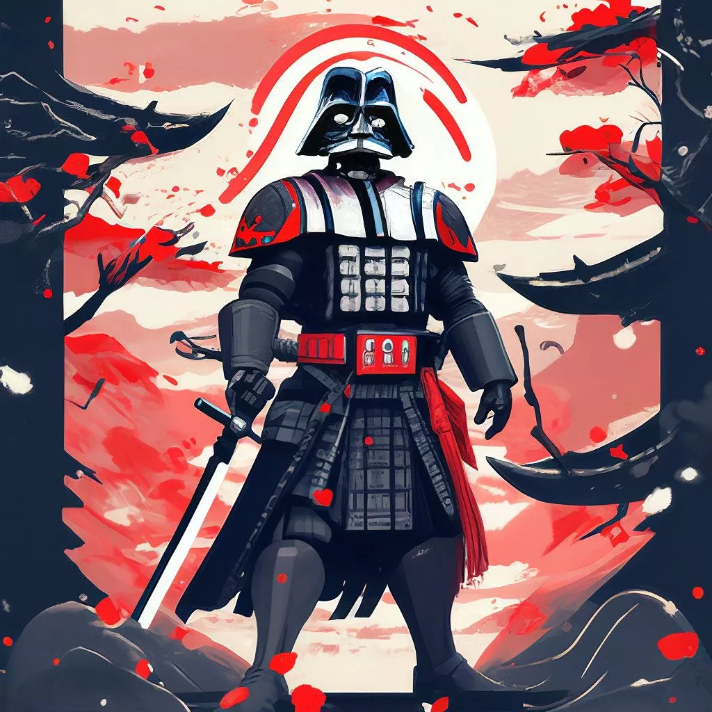 Darth Vader samurai in ancient Japan