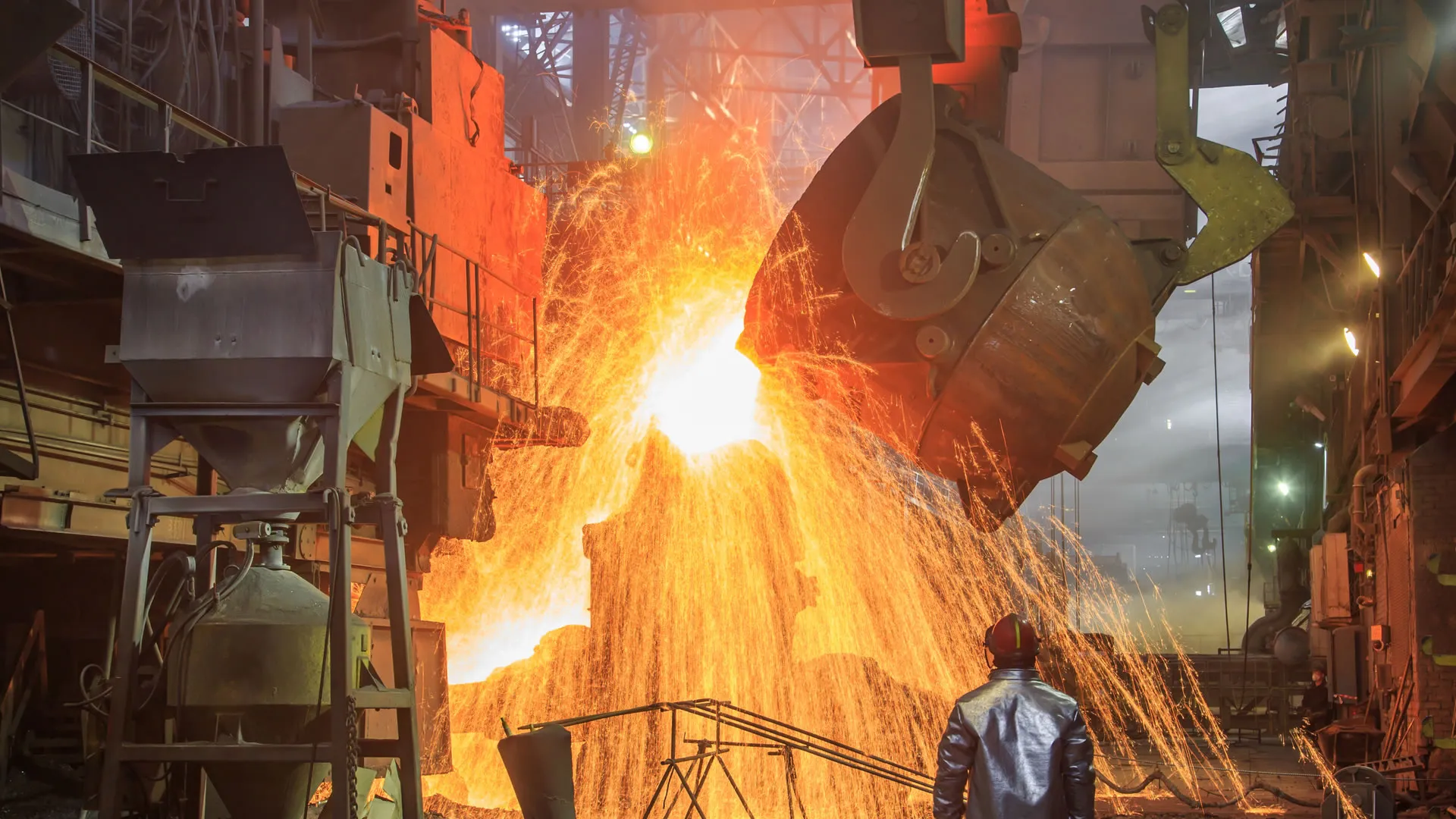 green steel plant backed