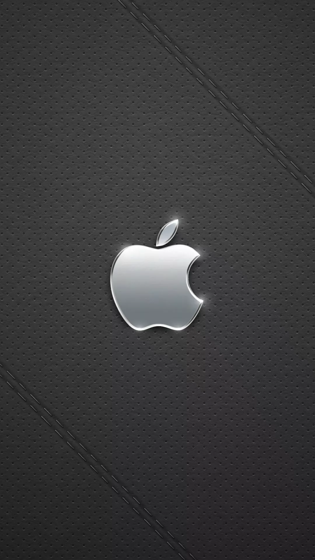 Shiny Steel Metallic Apple Logo Shining