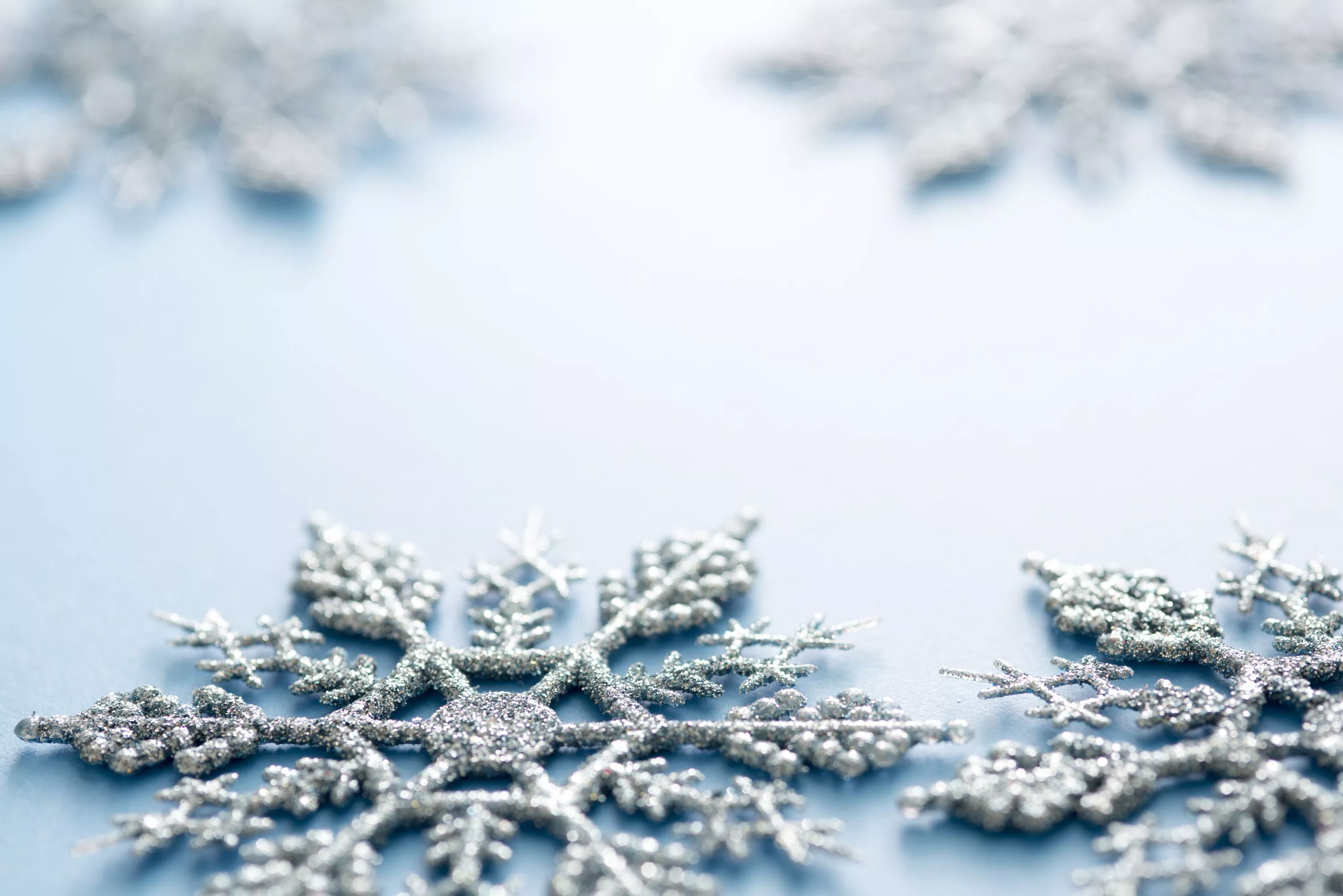 Photo of Christmas snowflake background
