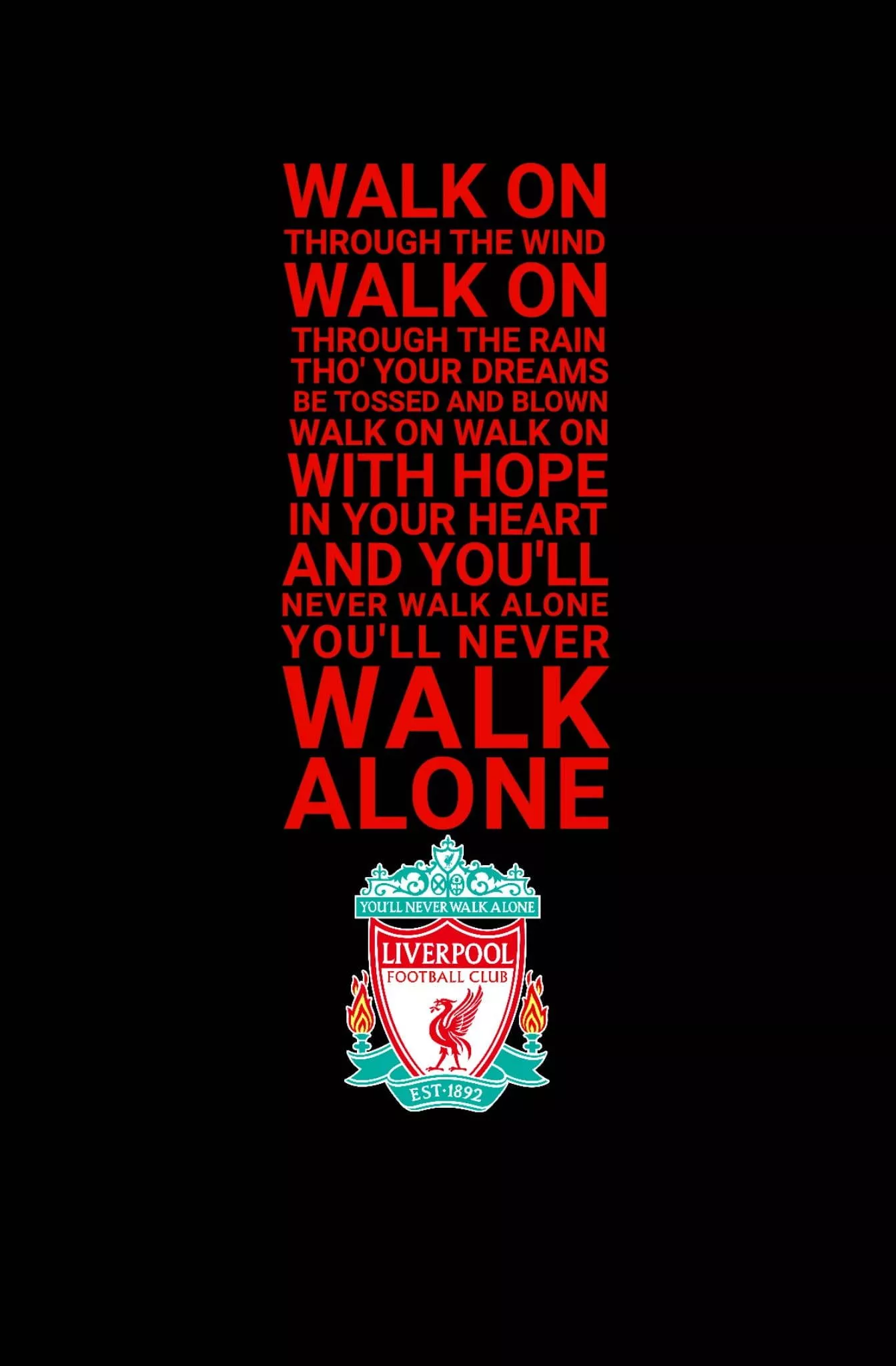 Never Walk Alone Liverpool 4k Wallpaper