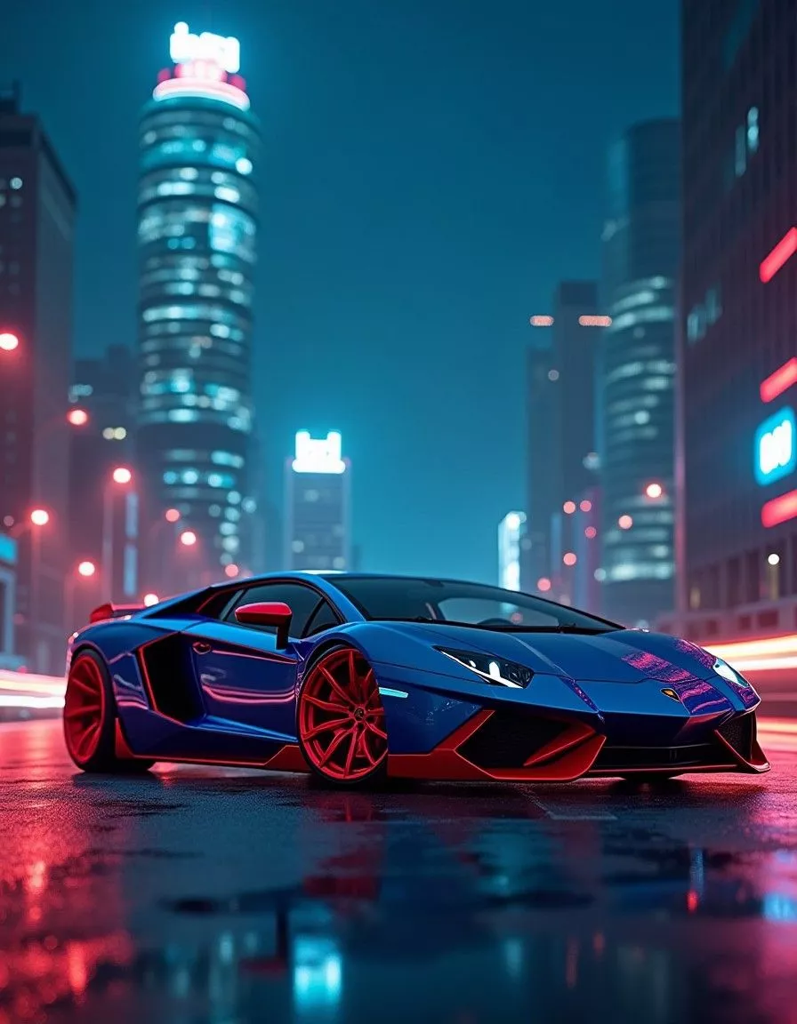 lamborghini side profile driving into