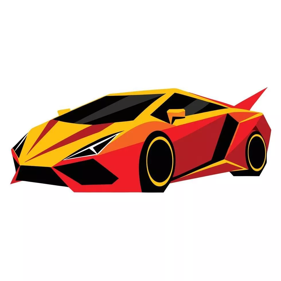 Lamborghini Car Vector Art, Icon