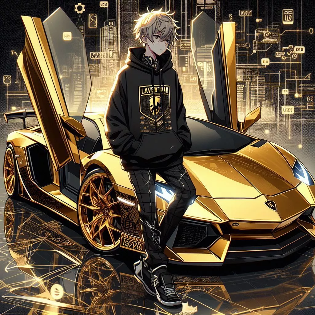 Golden lamborghini aventador