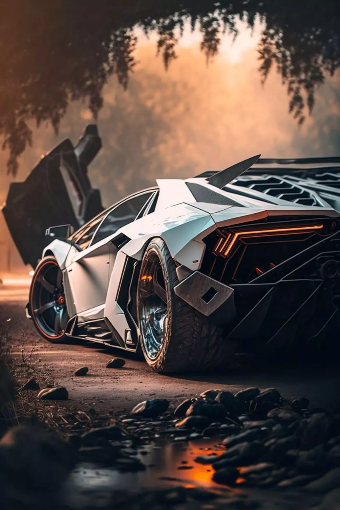 White Lamborghini 4K HD Wallpaper