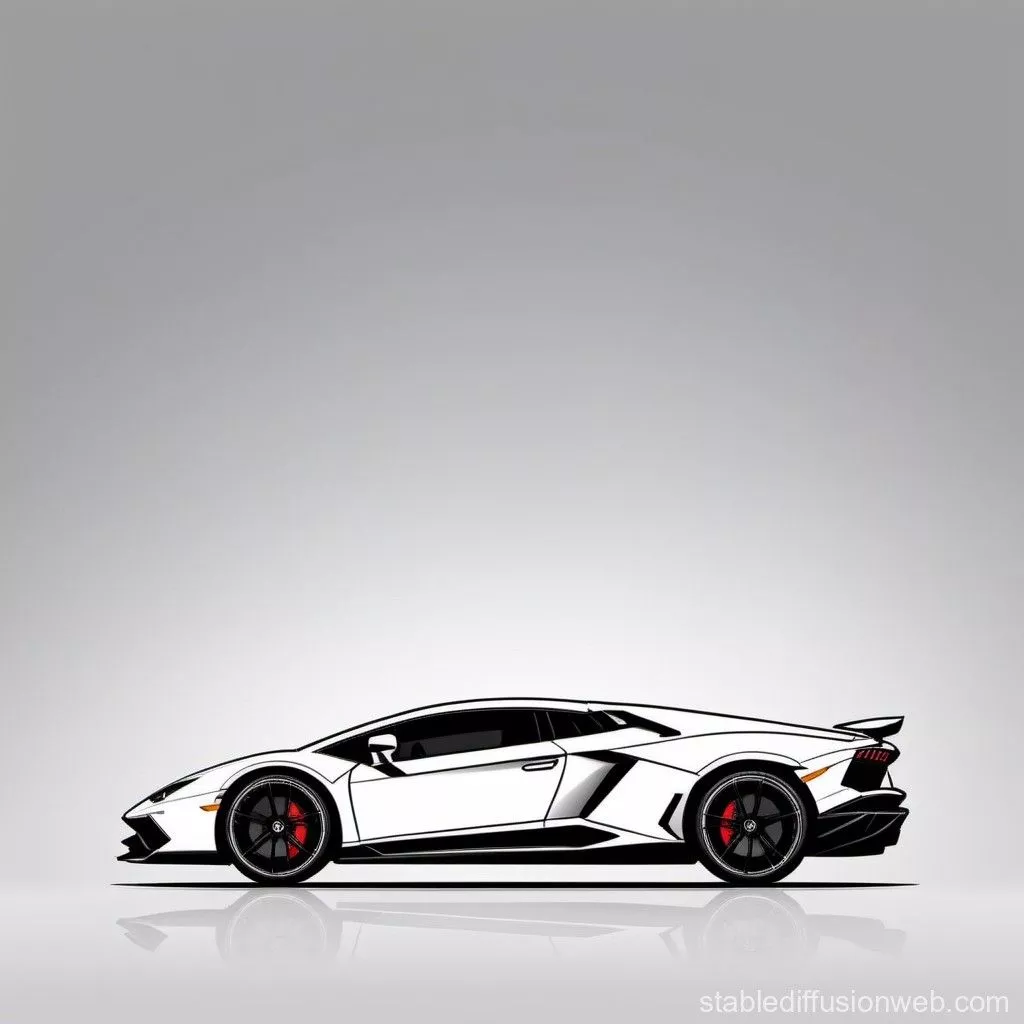 White Lamborghini Side Profile