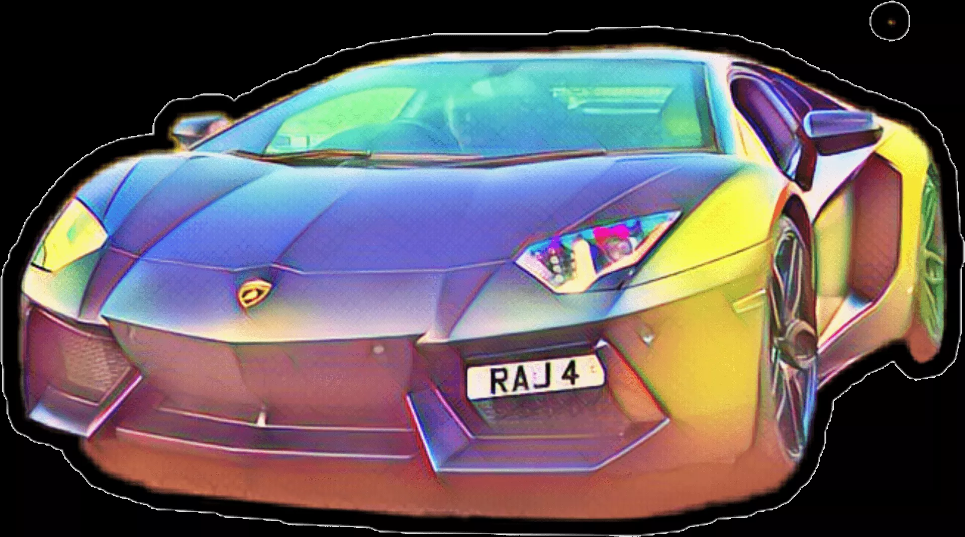 Colorful Lamborghini Aventador Front