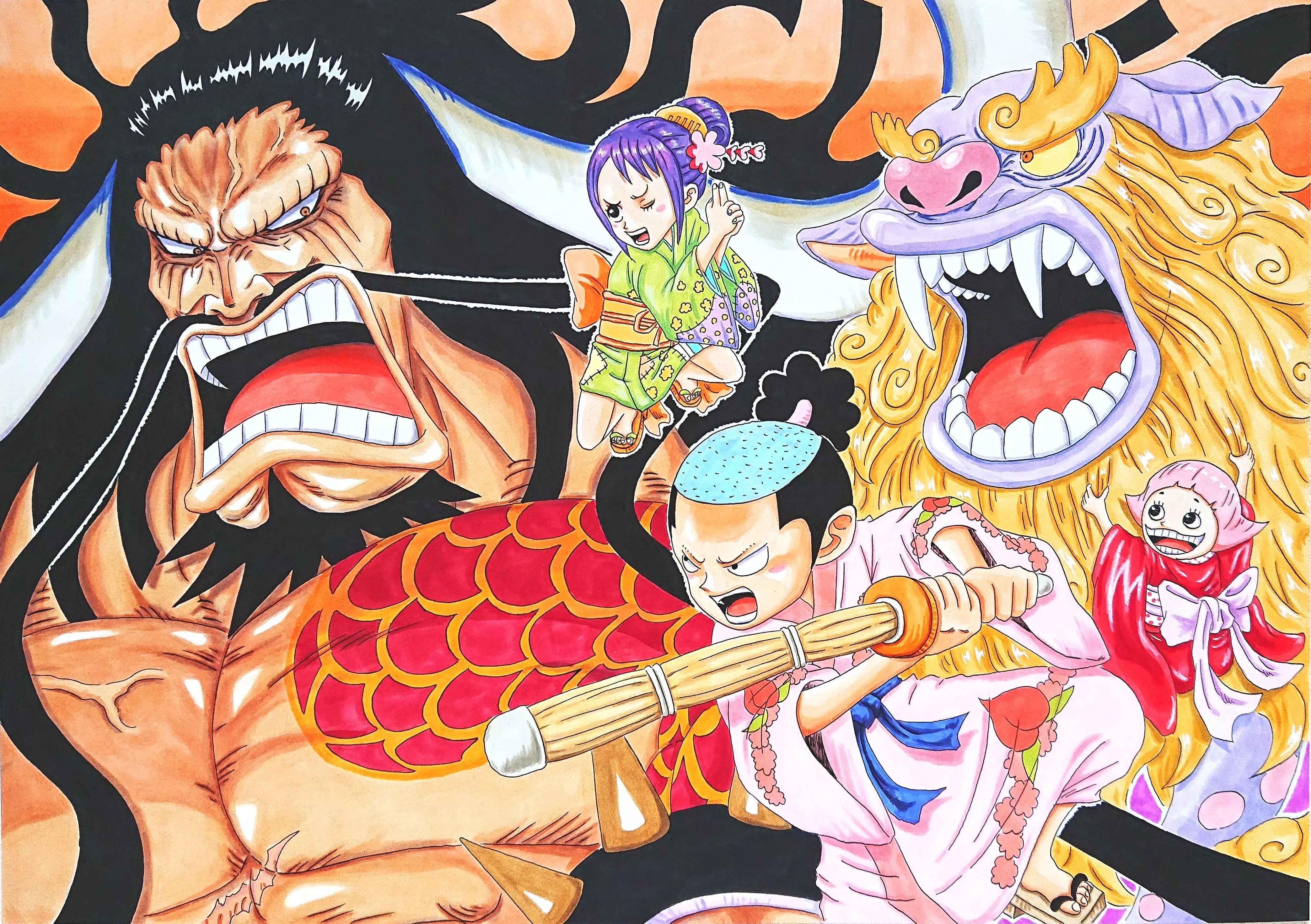 One Piece 4K, Kozuki Momonosuke, Kaido