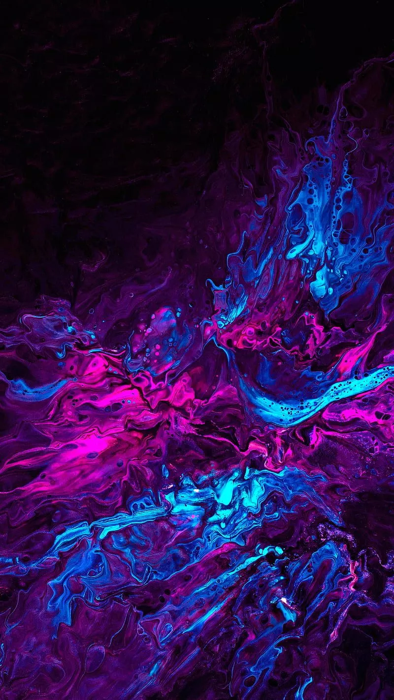 Neon Lightings, teal, Fluids, abstract