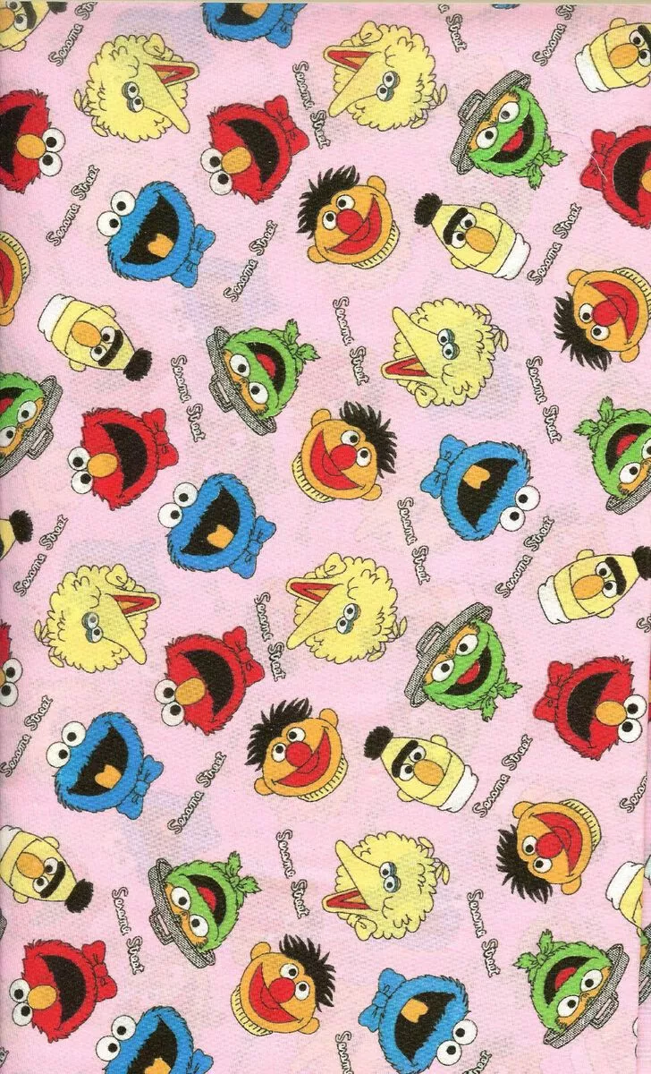 RARE! SESAME STREET FACES ON PINK