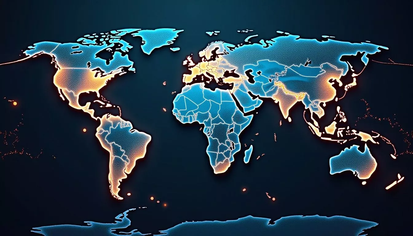 Futuristic World Map Infographic