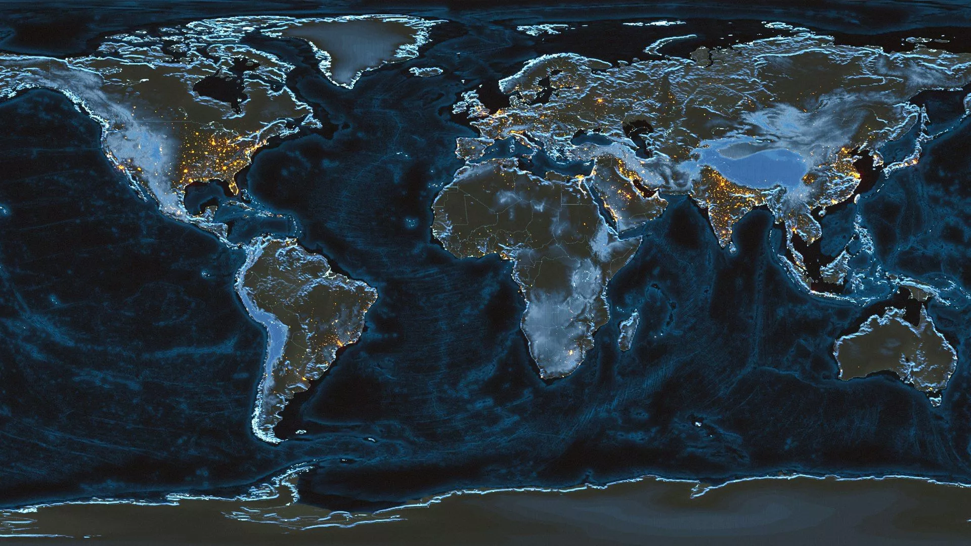 3D Futuristic World Map Model