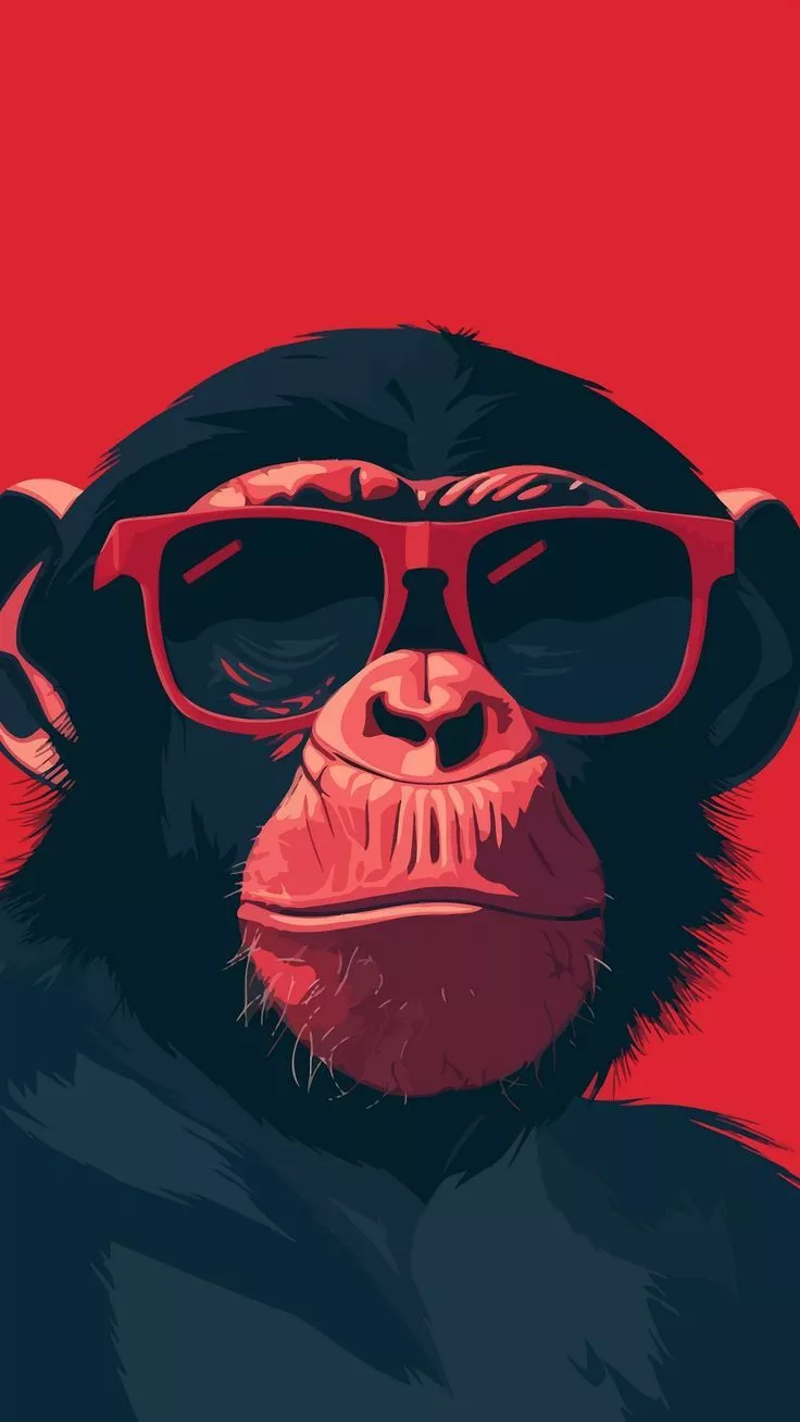 free wallpaper 4K monkey, sunglasses, funny, cool, art for mobile and desktop