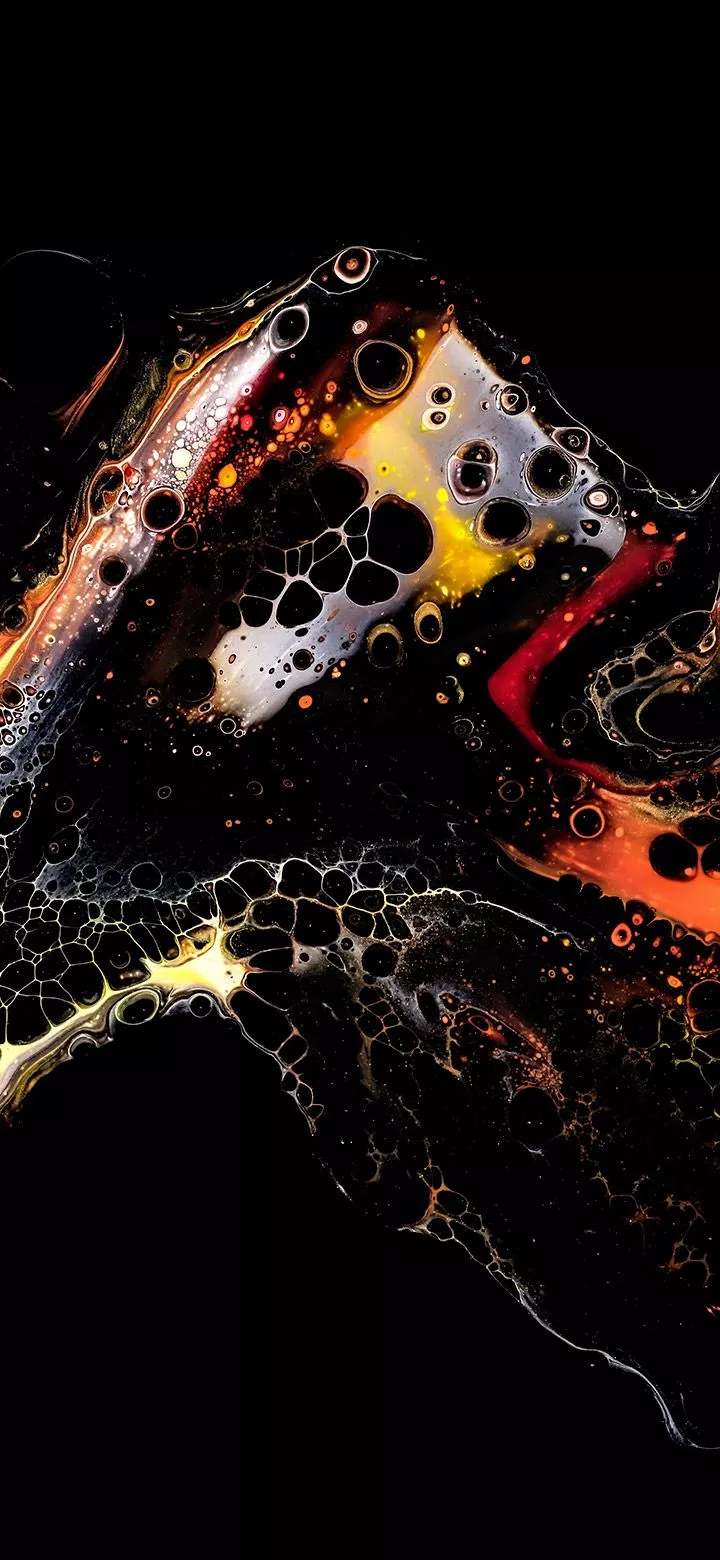 Abstract Black Bubbles 4K Phone Wallpaper