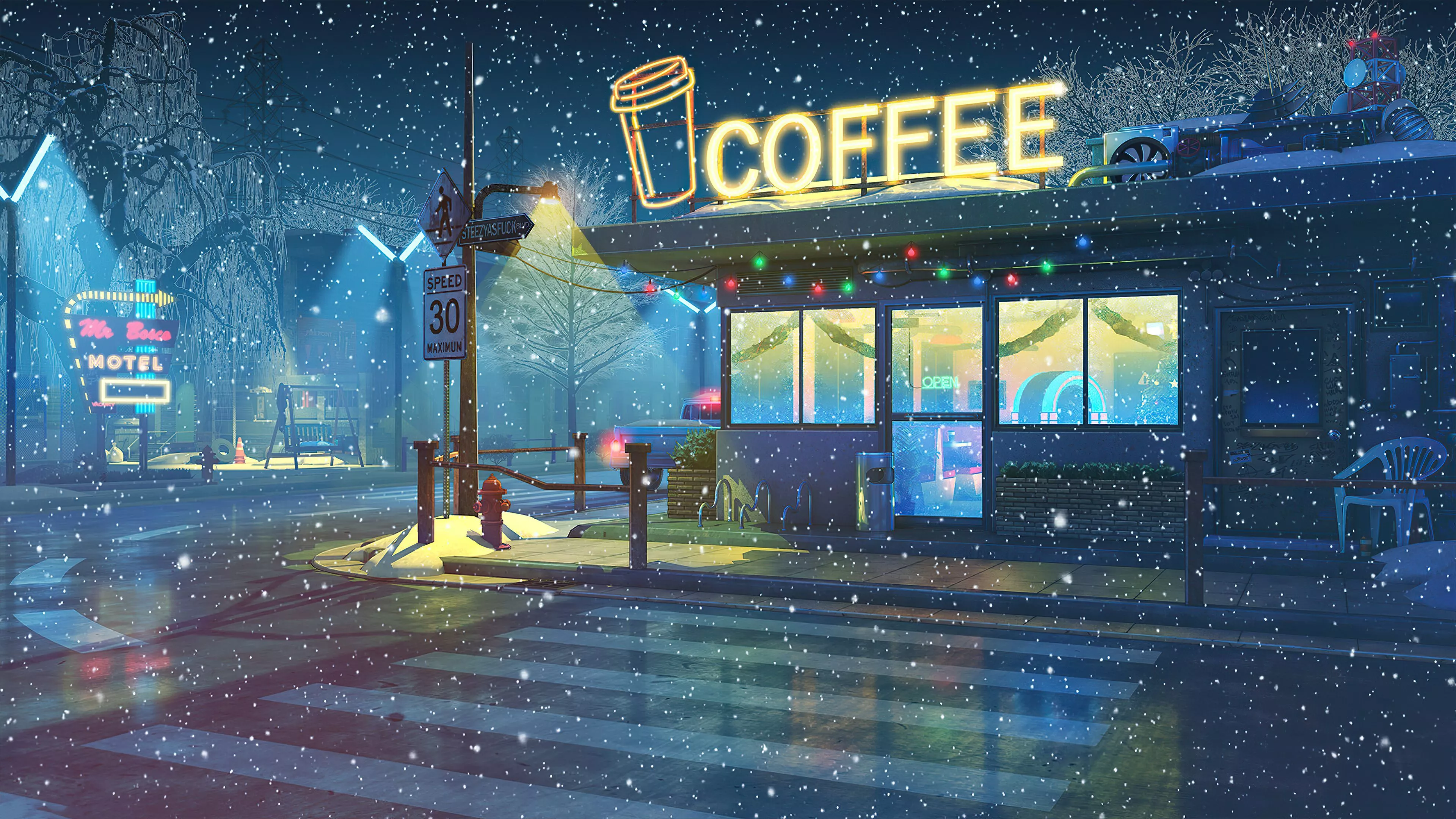 Lo Fi Cafe 4k 4k Wallpaper