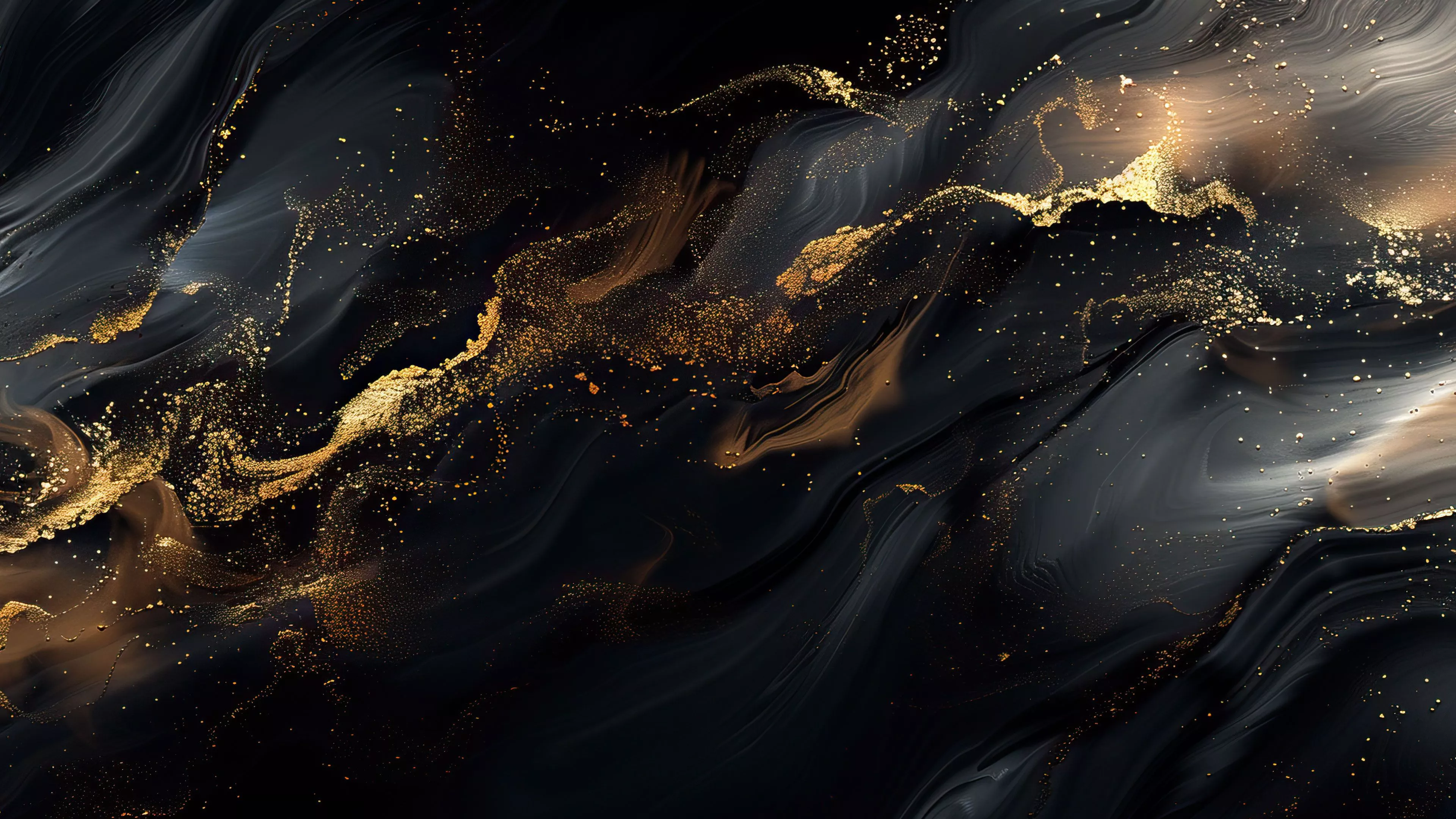 Gold Flowing Pattern 4K Wallpaper