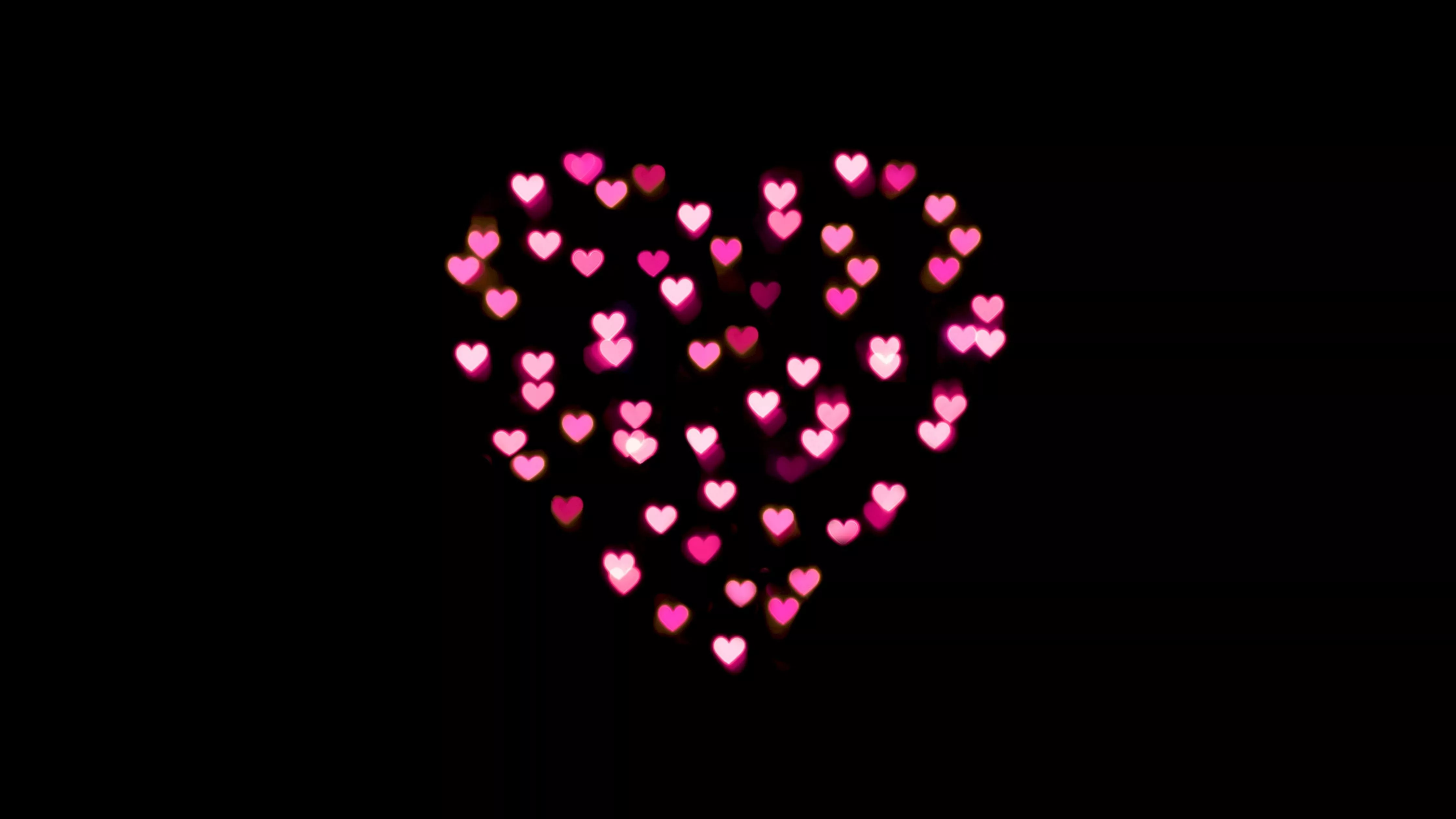 Love heart Wallpaper 4K, Pink hearts