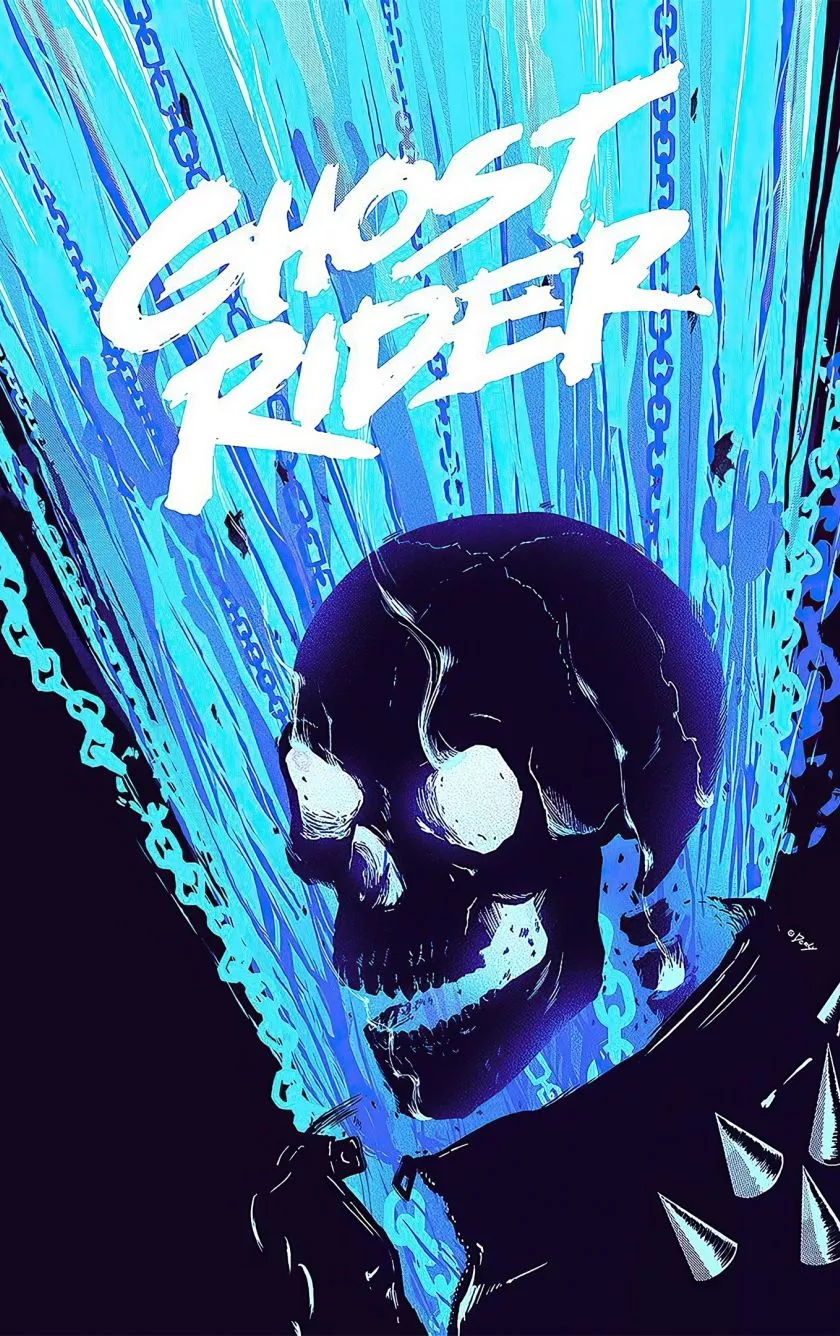 Download wallpaper 840x1336 ghost rider