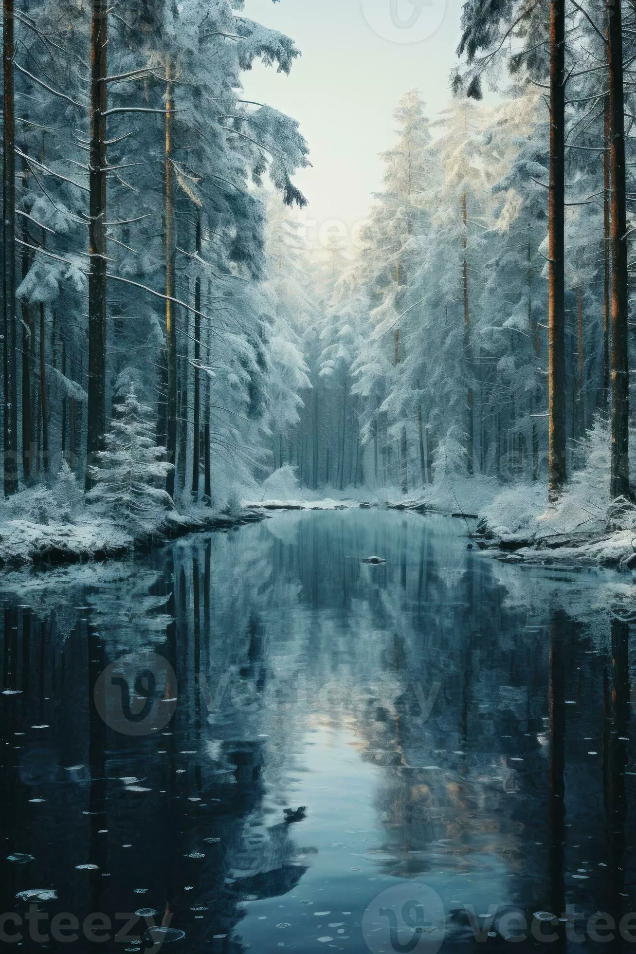 Natural Winter Forest Wallpaper