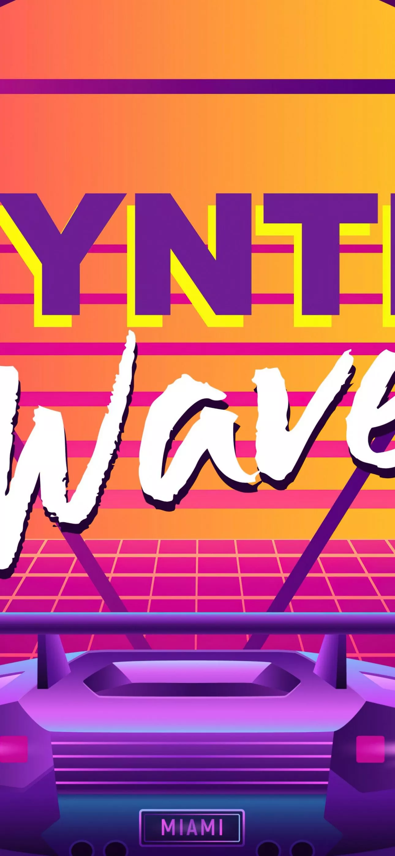 Synthwave Wallpaper 4K, Outrun, Grid