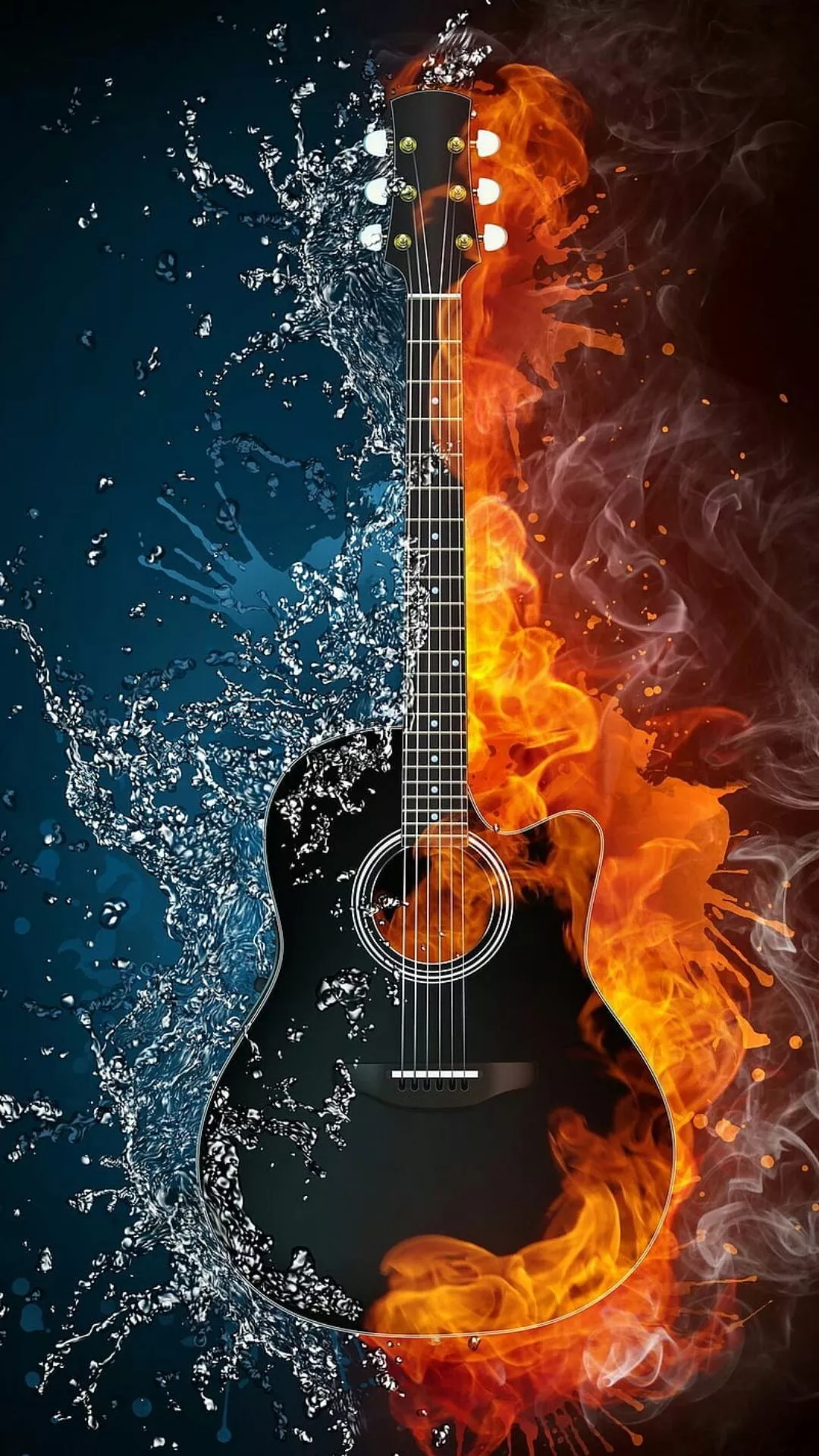 Guitar on Fire Wallpaper