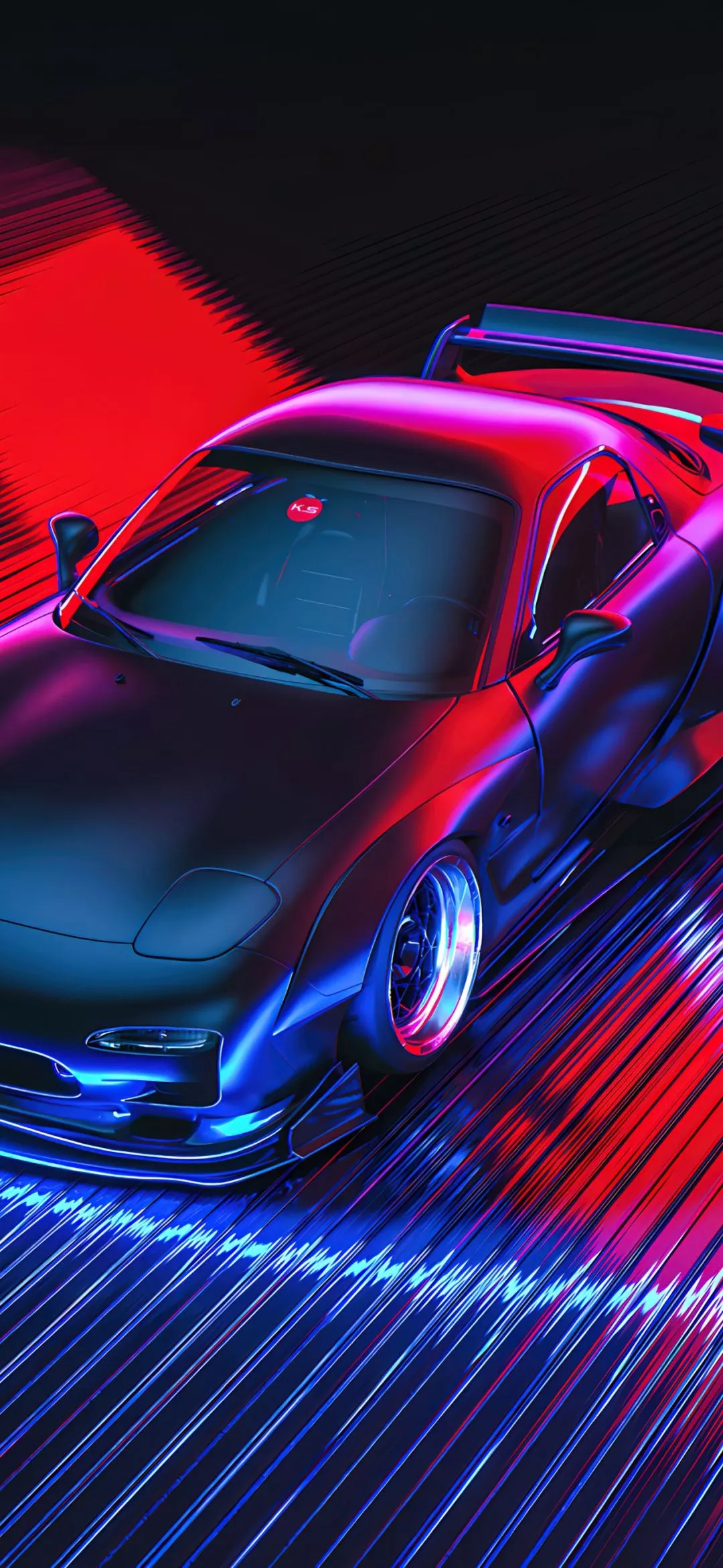 Mazda RX 7 Wallpaper 4K, Neon