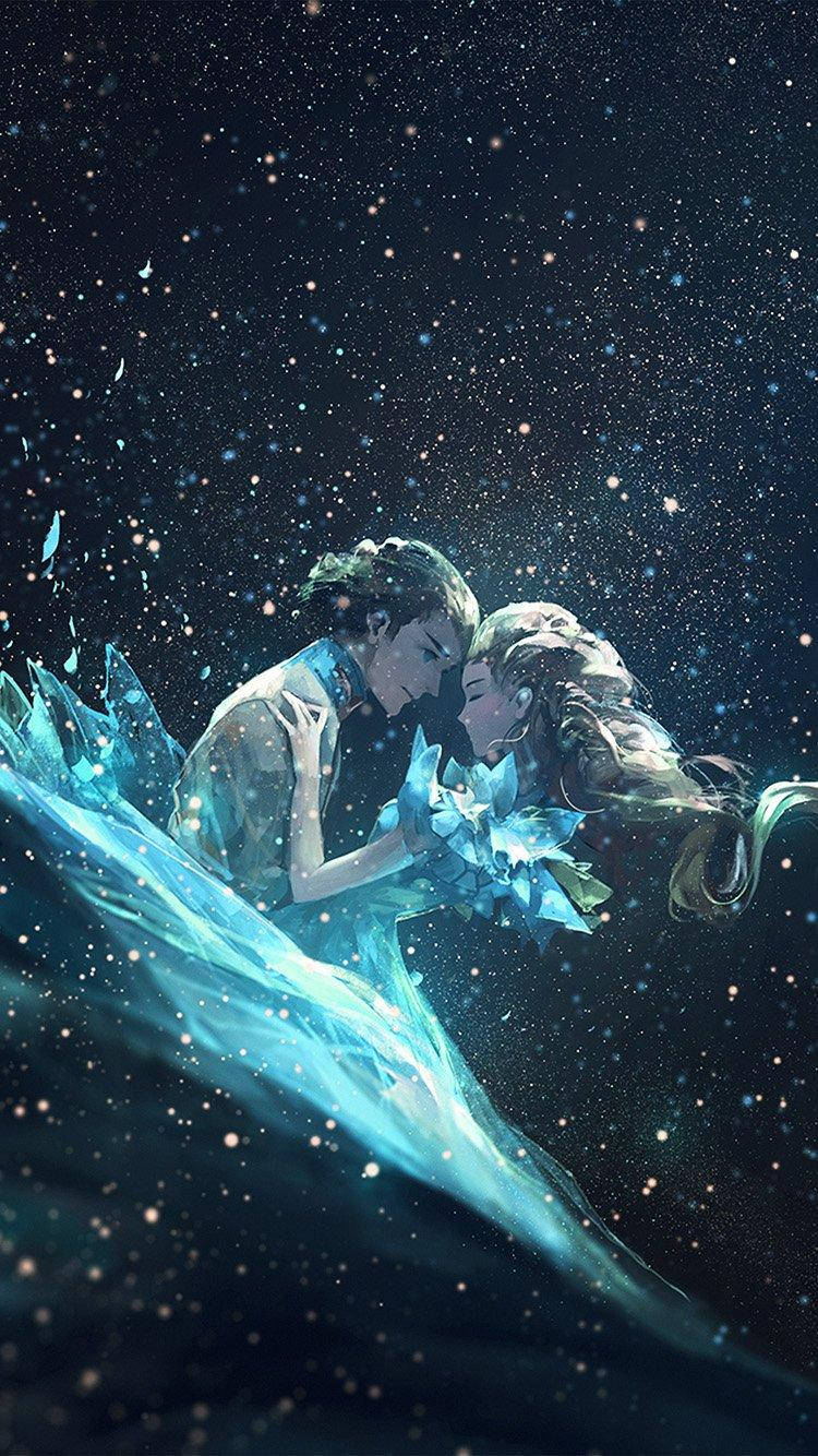 Romantic Couple Art iPhone Wallpaper