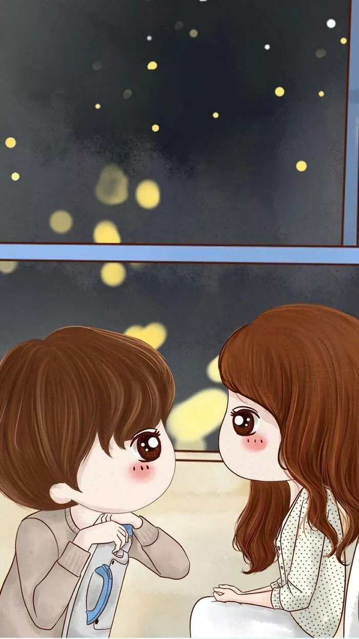 Cute LOVE couple phone wallpaper