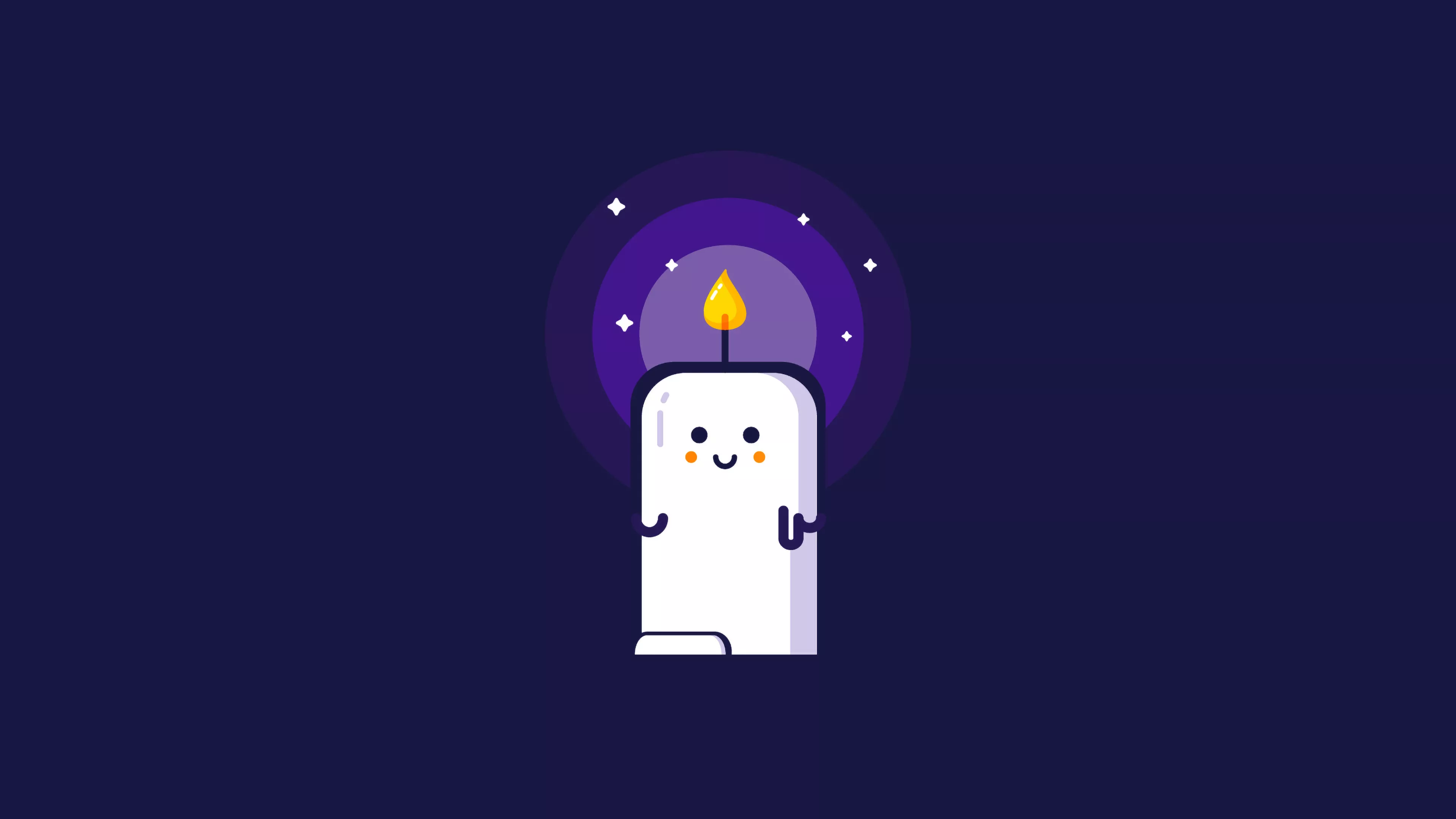 Kawaii Wallpaper 4K, Candle, Minimalist