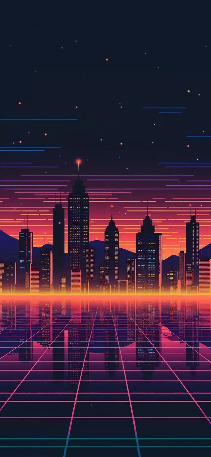 80s Retro Sci Fi City Wallpaper Collection