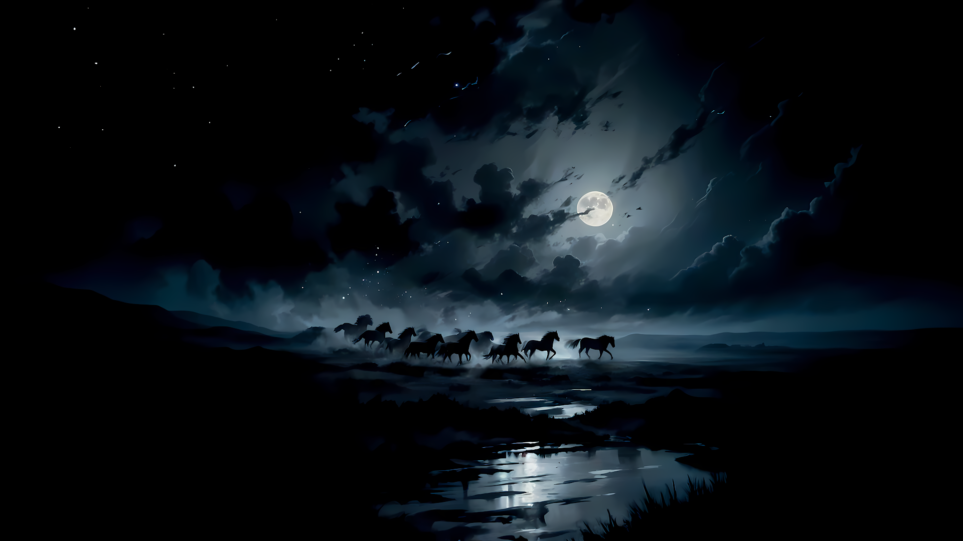 Midnight Ride: Ethereal 4K Wallpaper