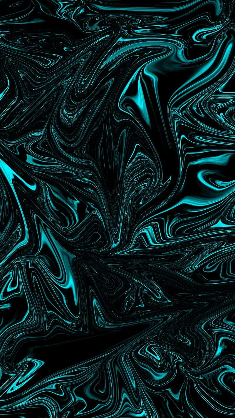 Blue liquid metal, abstract, black, dark, desenho, glow, mix, HD phone wallpaper